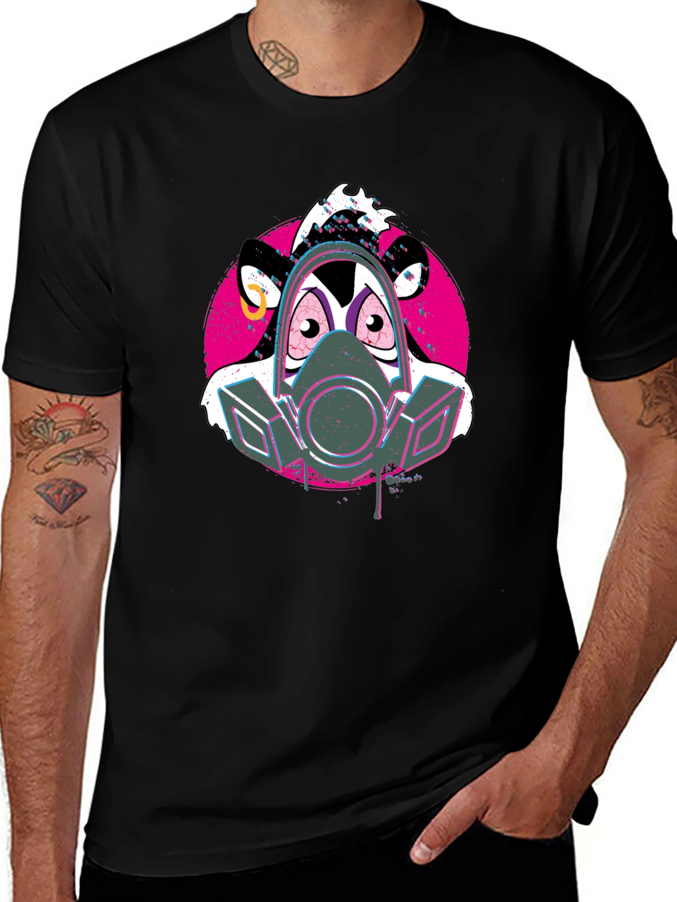 Darkwing Duck Gas Mask Black T-Shirt