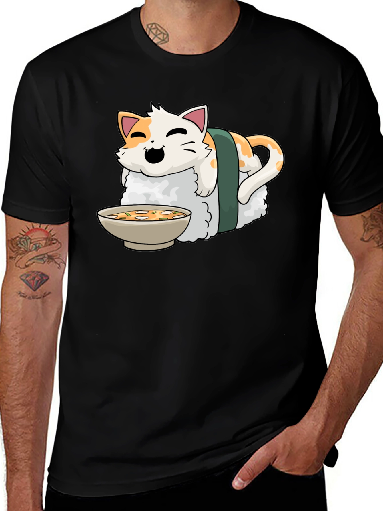 Variant 21 of Sushi Cat Graphic T-Shirt - Cute Kawaii Style