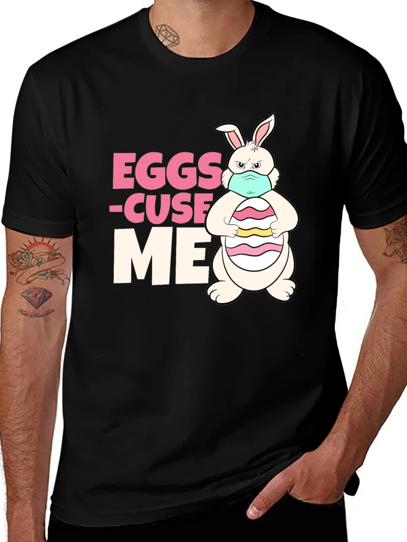 Eggs-cuse Me Funny Easter Bunny T-Shirt