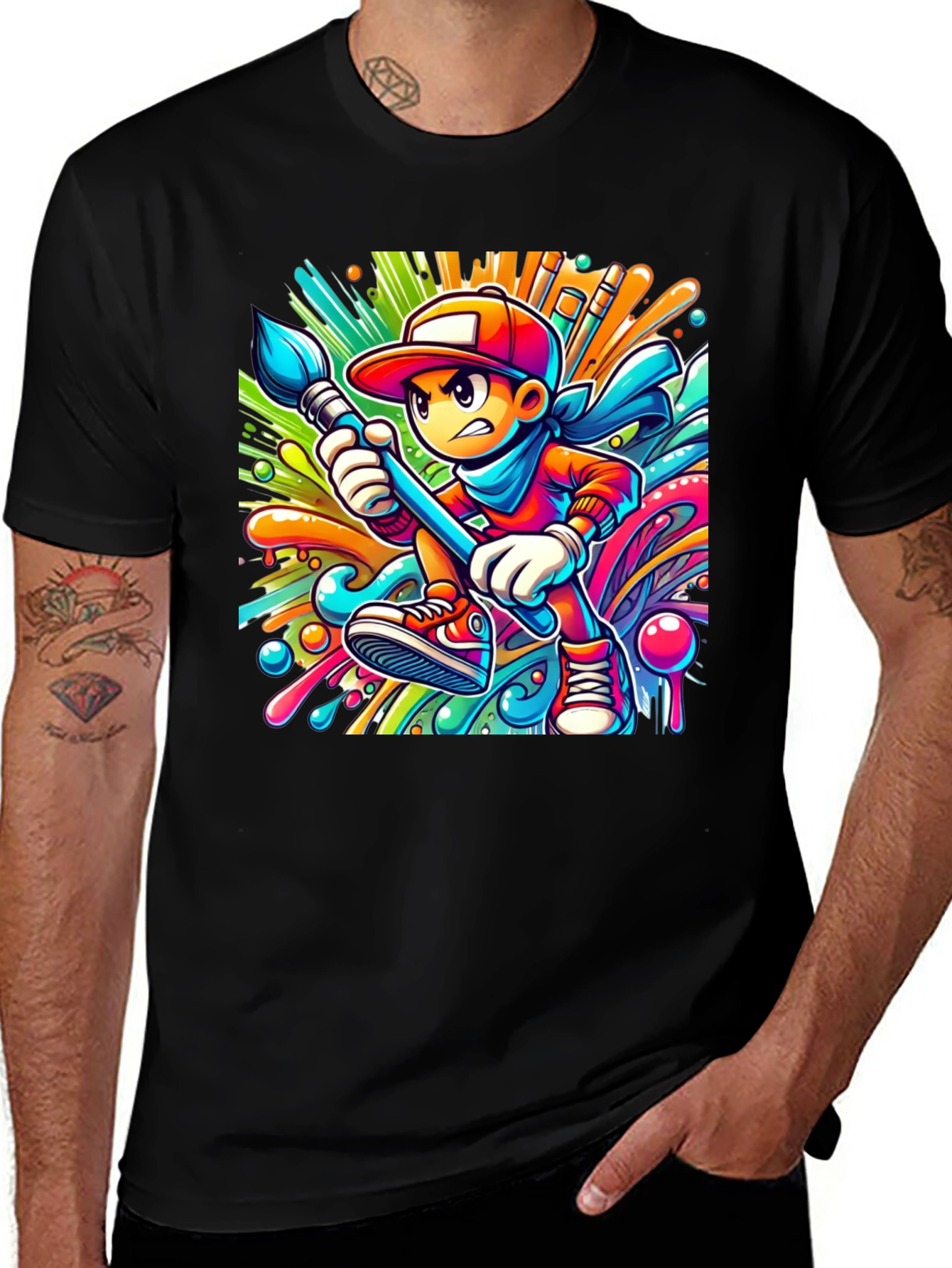 Variant 13 of Vibrant Cartoon Artist T-Shirt