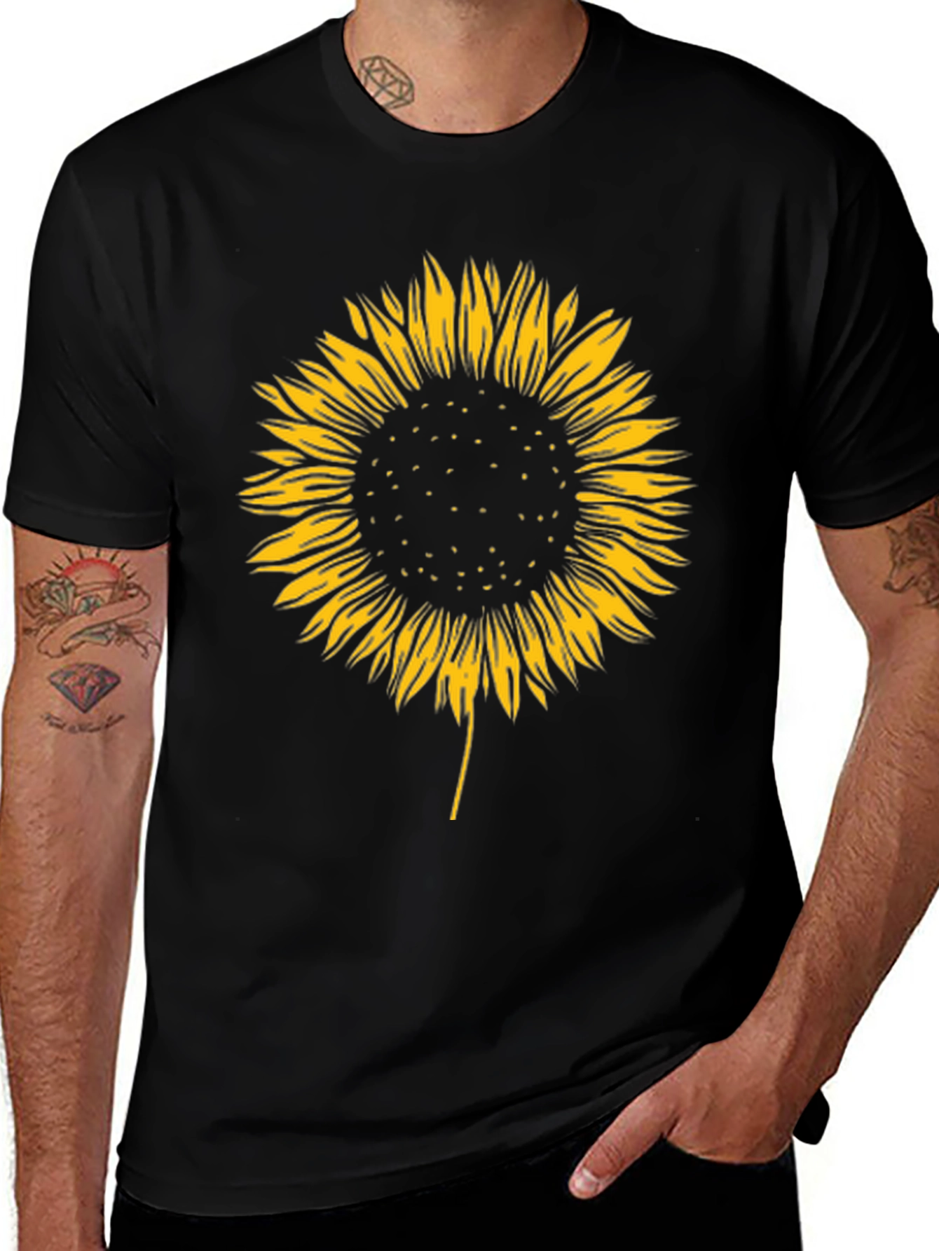 Variant 30 of Sunflower Graphic Tee - Trendy Floral Shirt