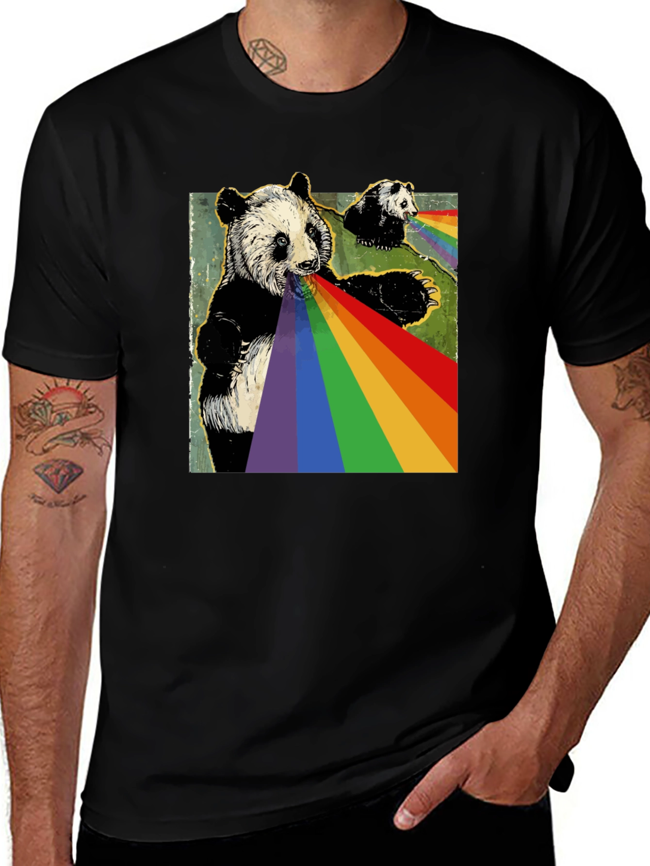Variant 3 of Panda Rainbow T-Shirt - Unique Graphic Tee