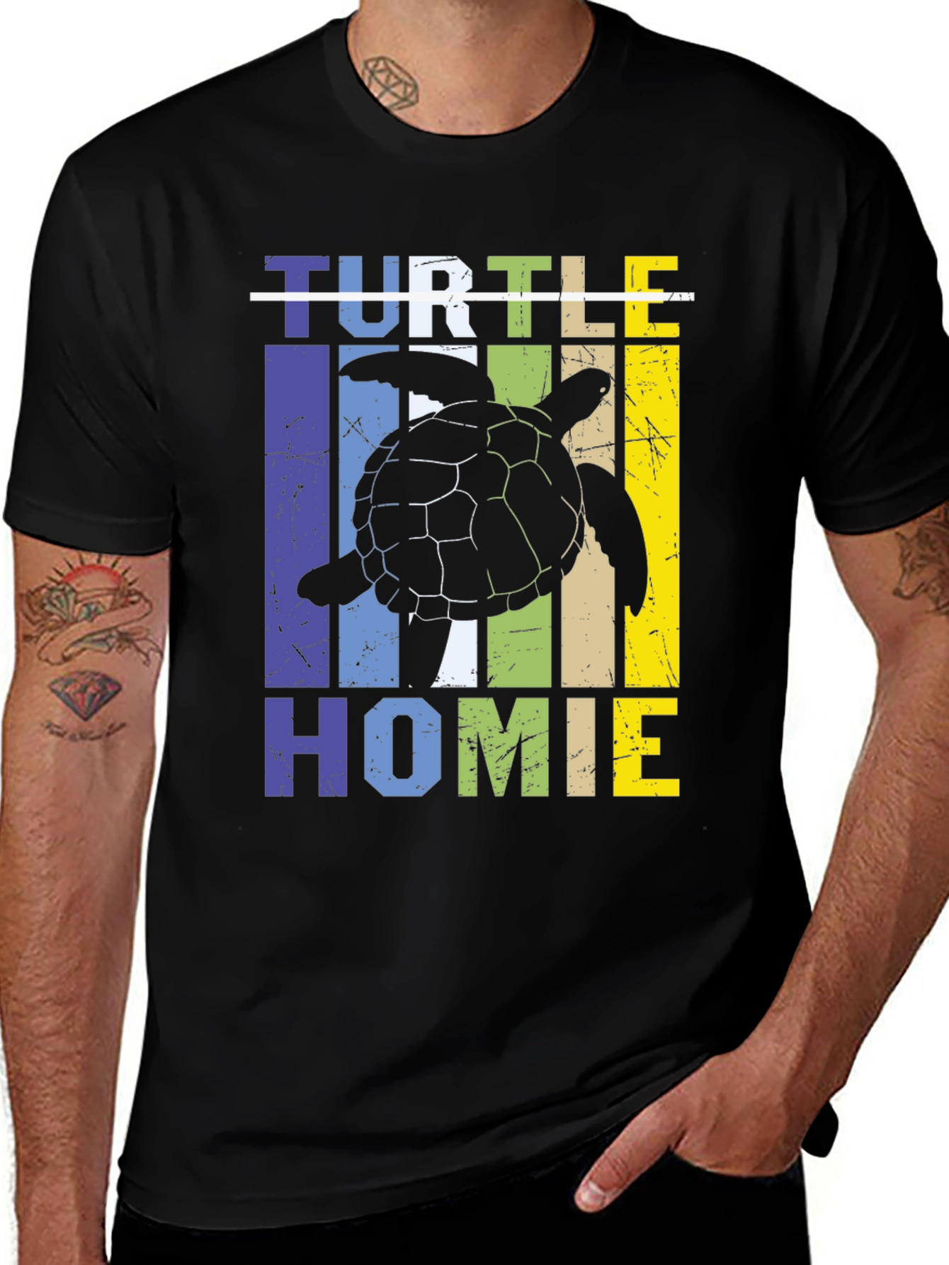 Variant 18 of Turtle Homie Graphic Tee - Black T-Shirt