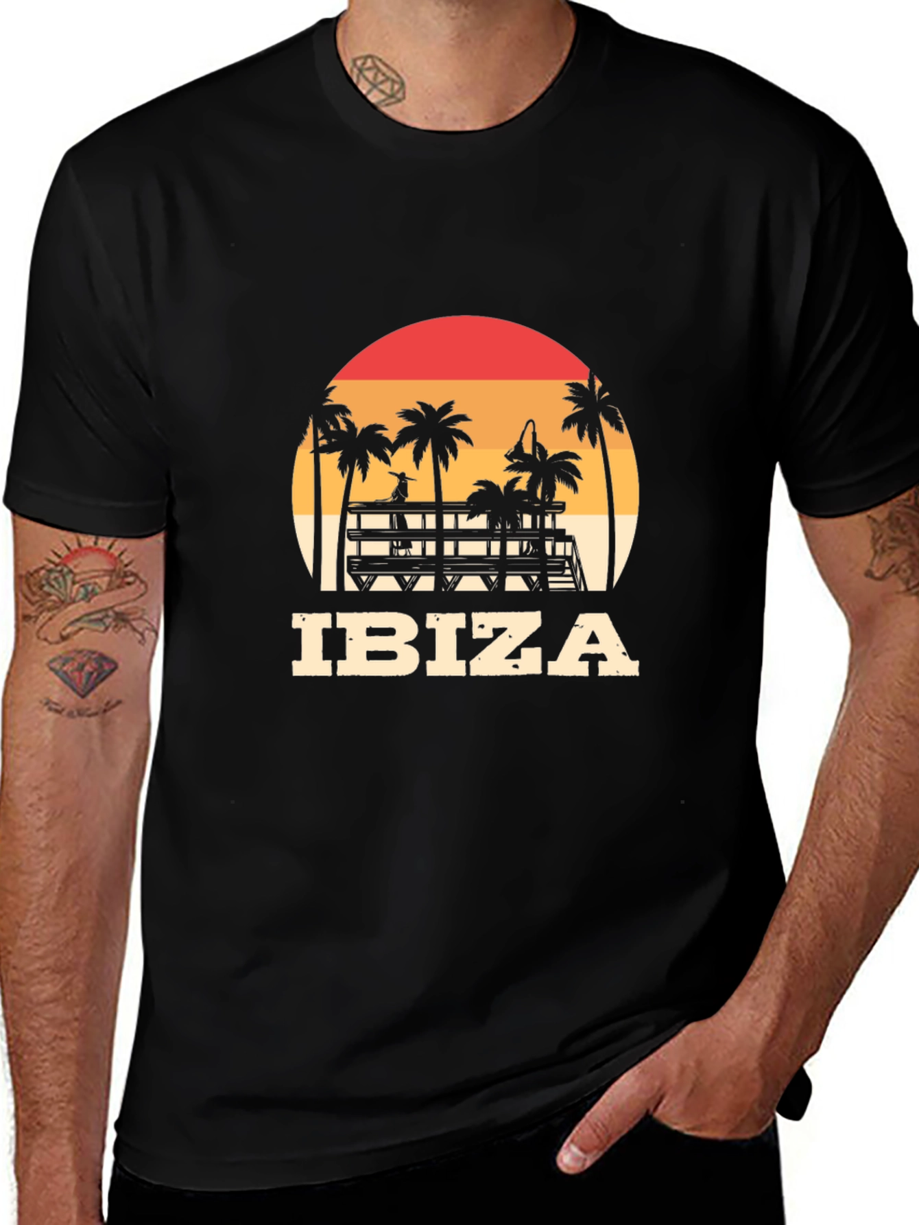 Variant 11 of Ibiza Sunset Graphic Tee - Relaxed Fit