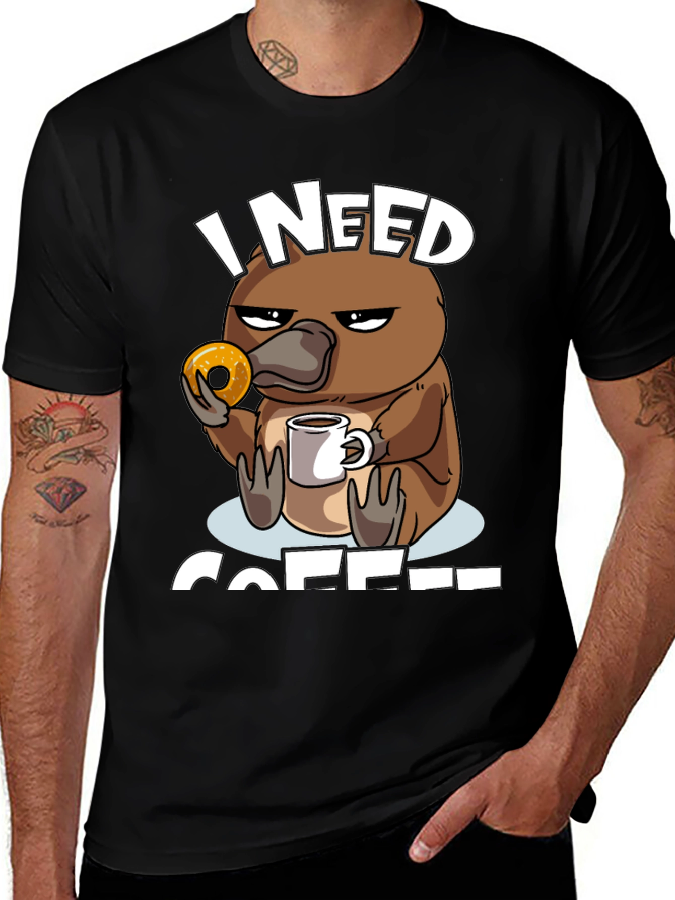 Variant 20 of I Need Coffee Platypus T-Shirt