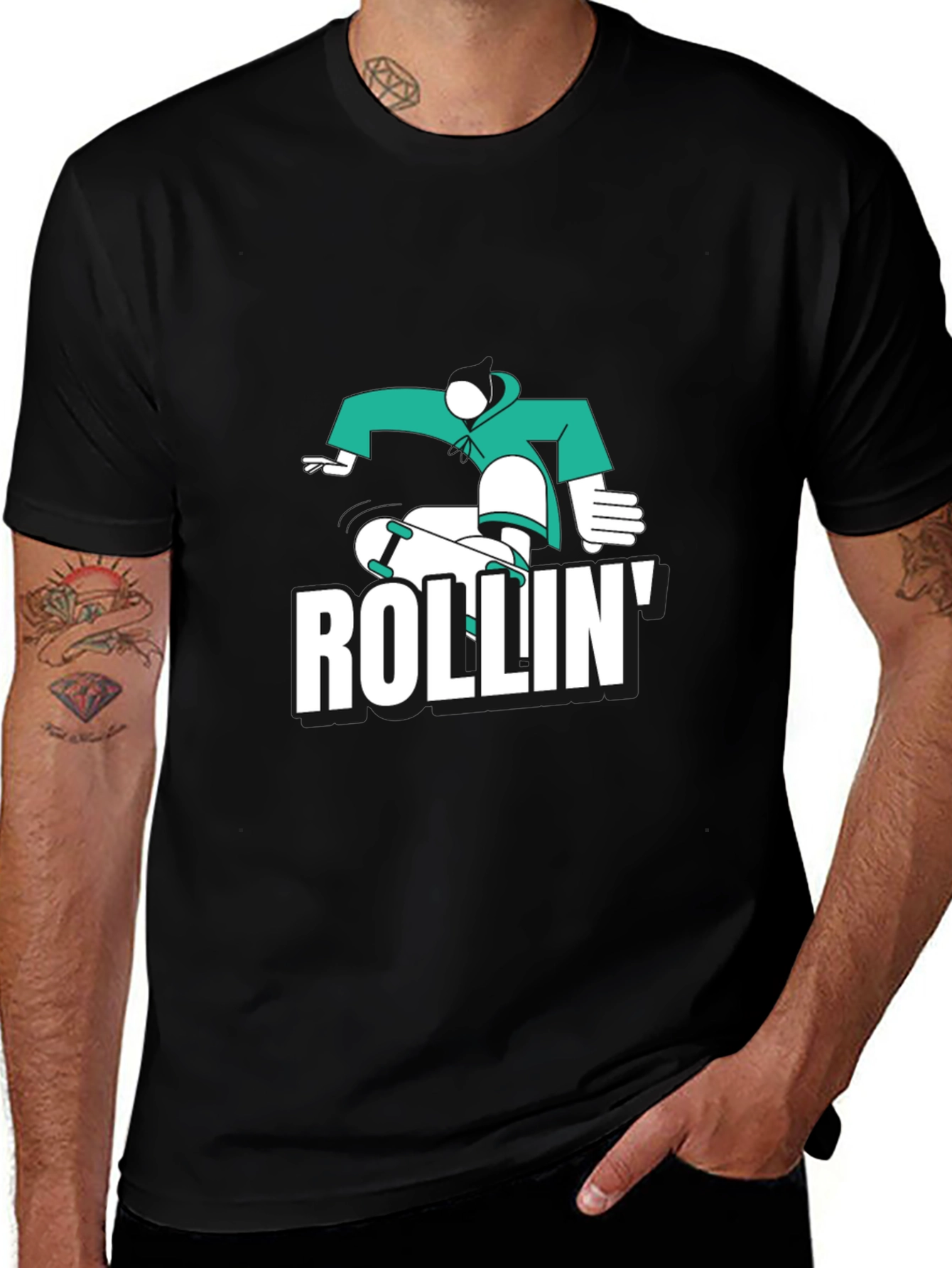 Skateboarding T-Shirt - Rollin' Design