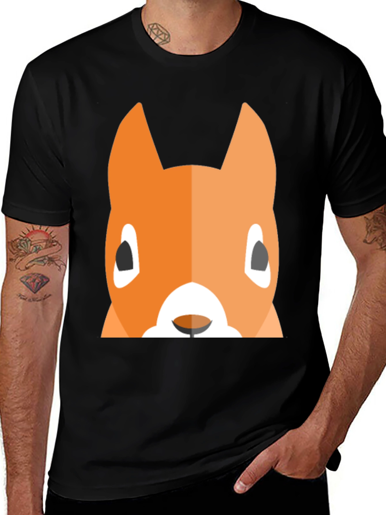 Squirrel Graphic Tee - Men's Black T-Shirt