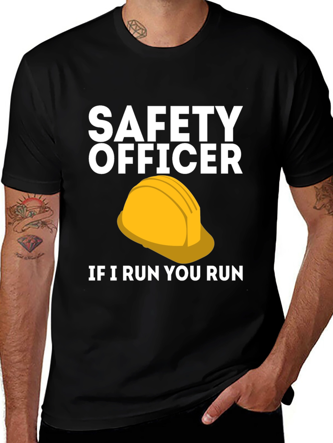 Variant 24 of Safety Officer If I Run You Run Graphic T-Shirt