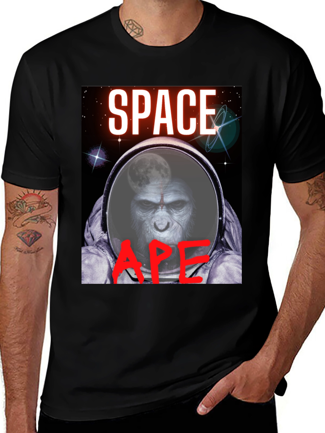 Variant 23 of Space Ape T-Shirt - Unique Graphic Tee