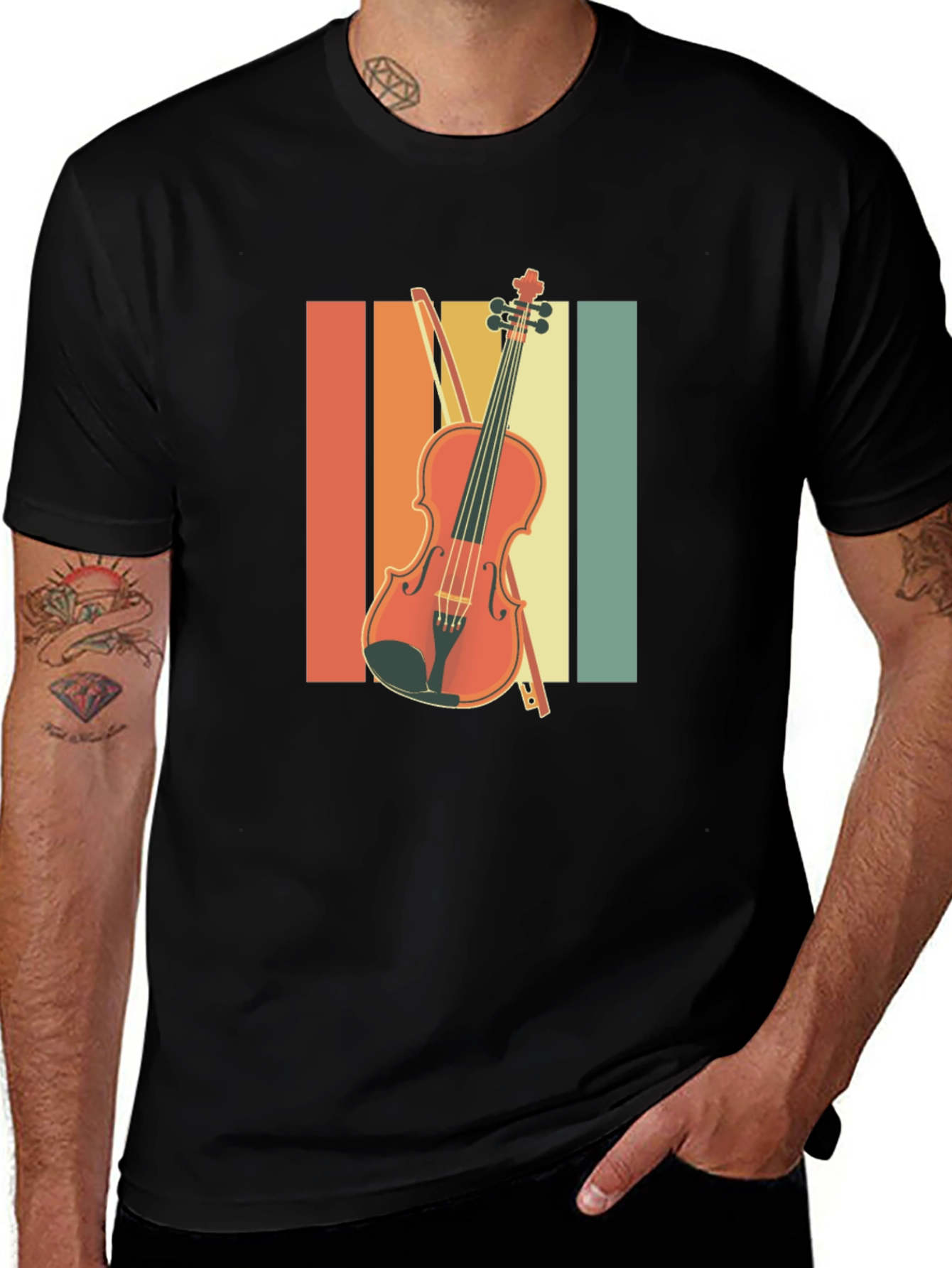 Variant 4 of Vintage Violin T-Shirt - Musical Retro Design