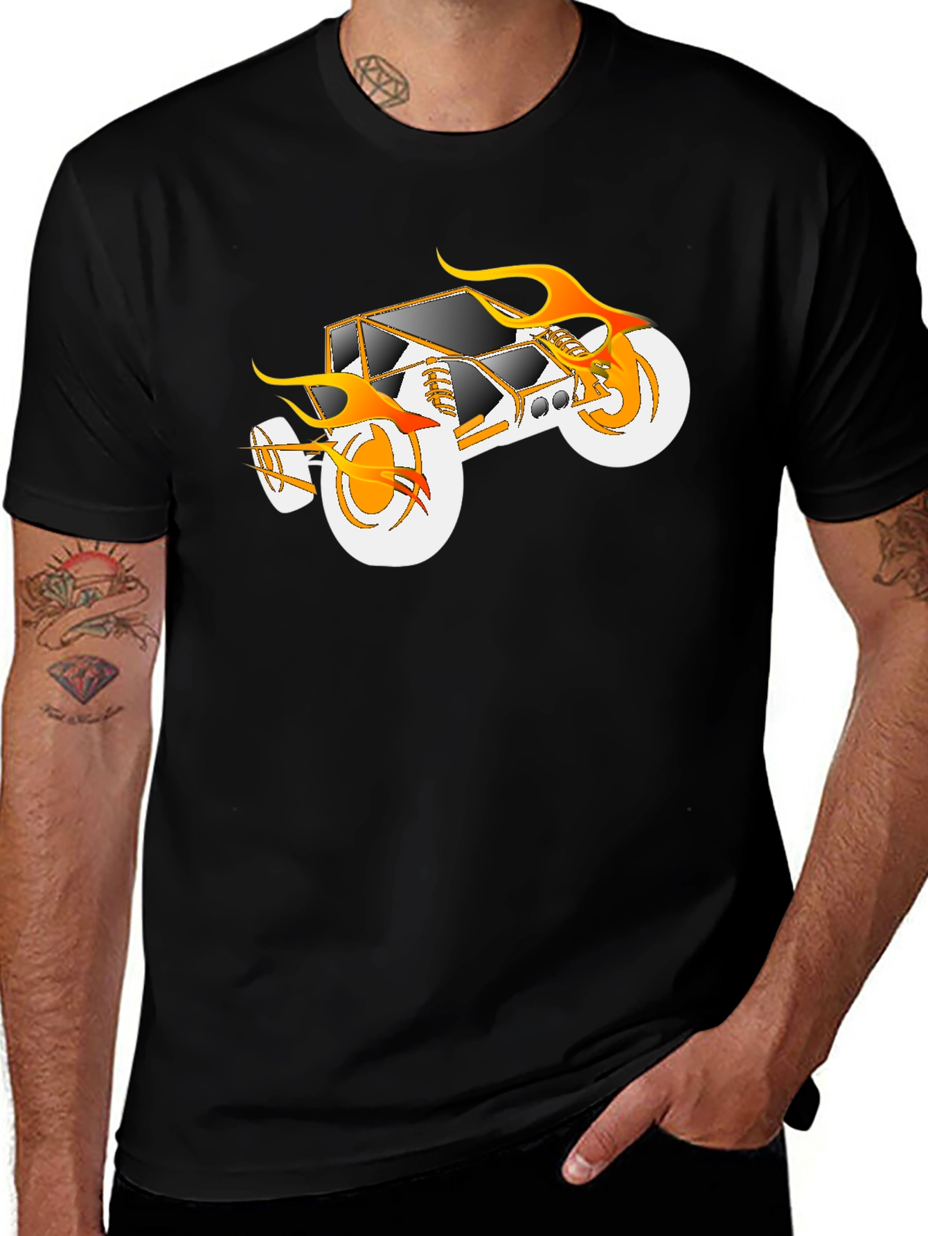 Flame Buggy T-Shirt - Cool Graphic Tee for Car Enthusiasts