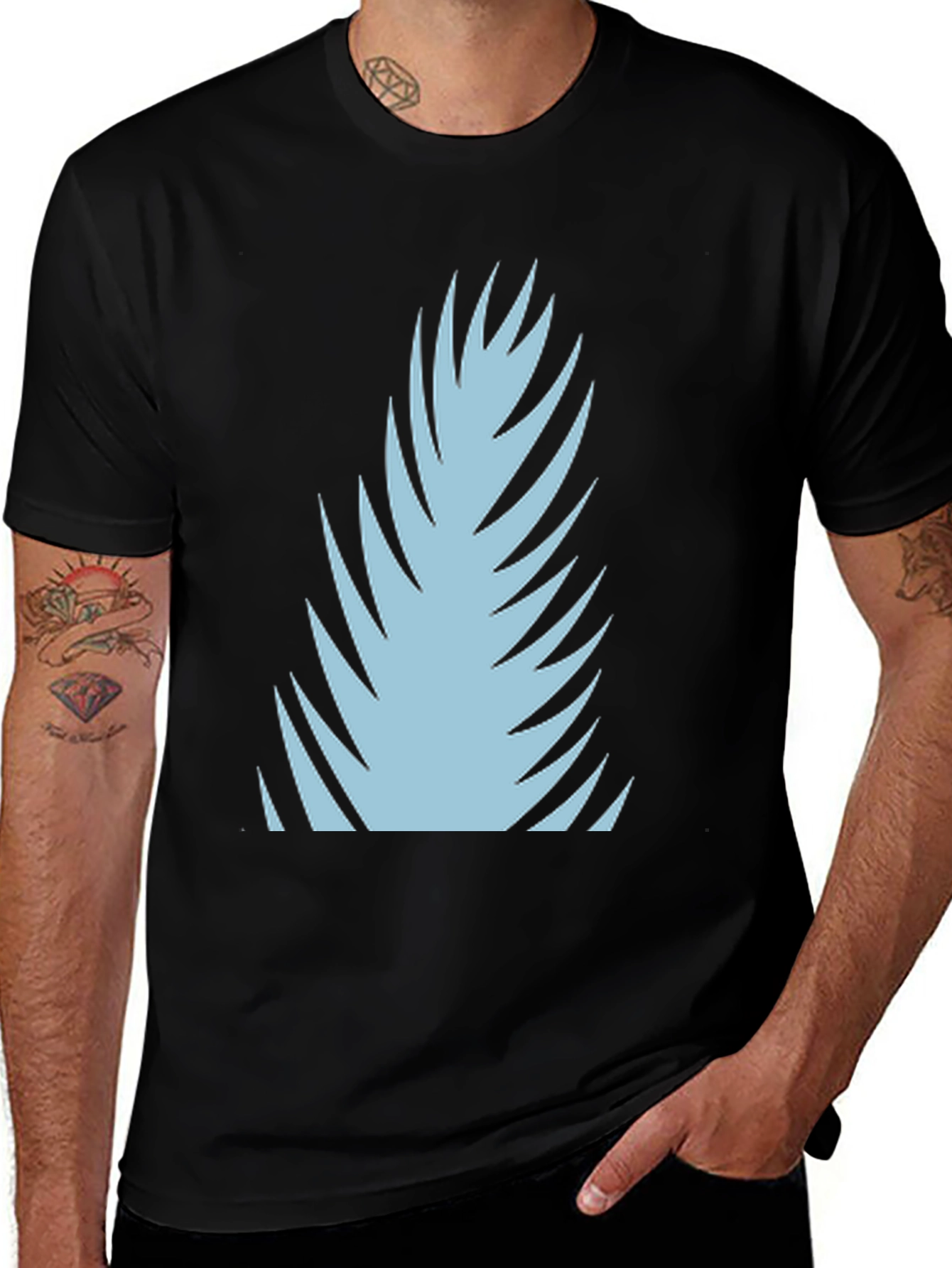 Variant 24 of Modern Graphic Tee - Abstract Leaf Design
