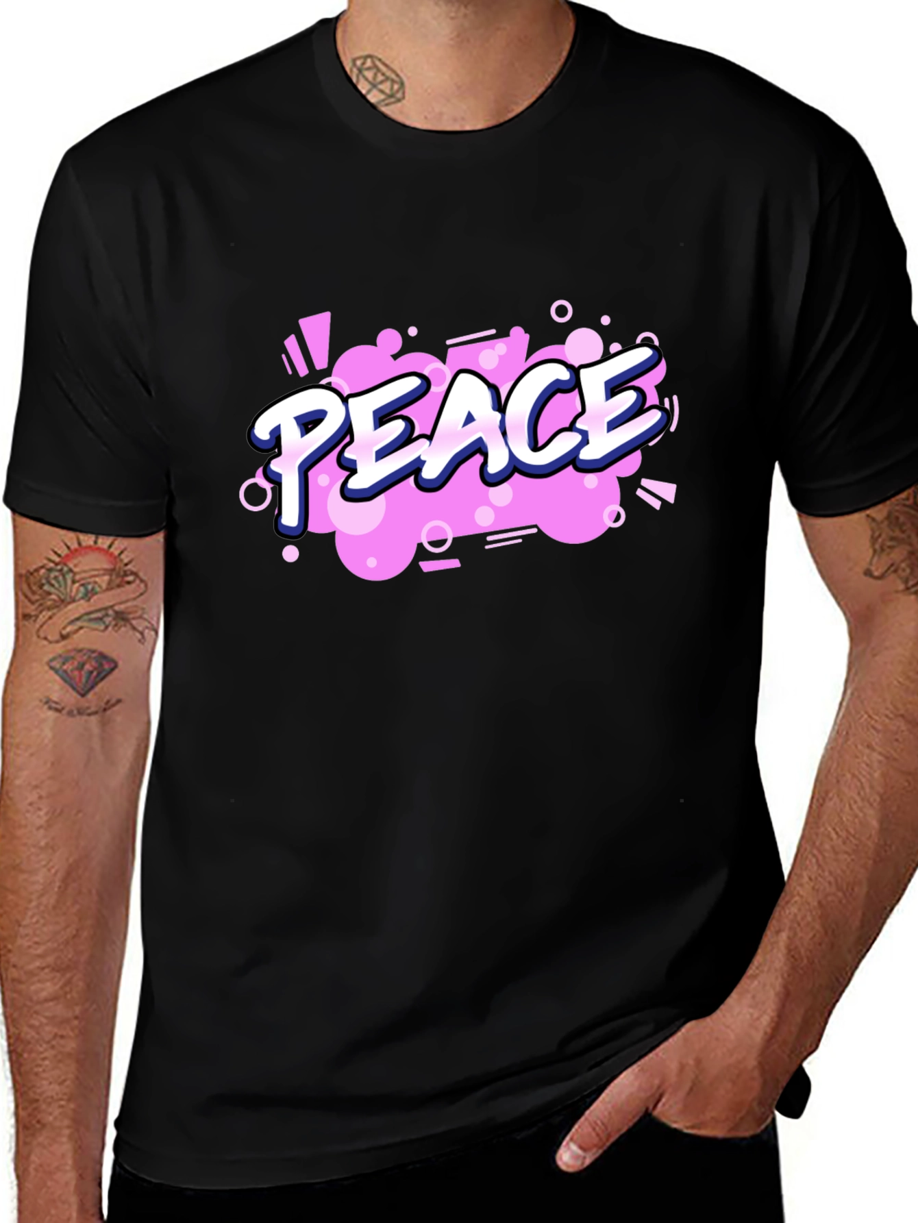 Variant 15 of Peace Graphic Black T-Shirt