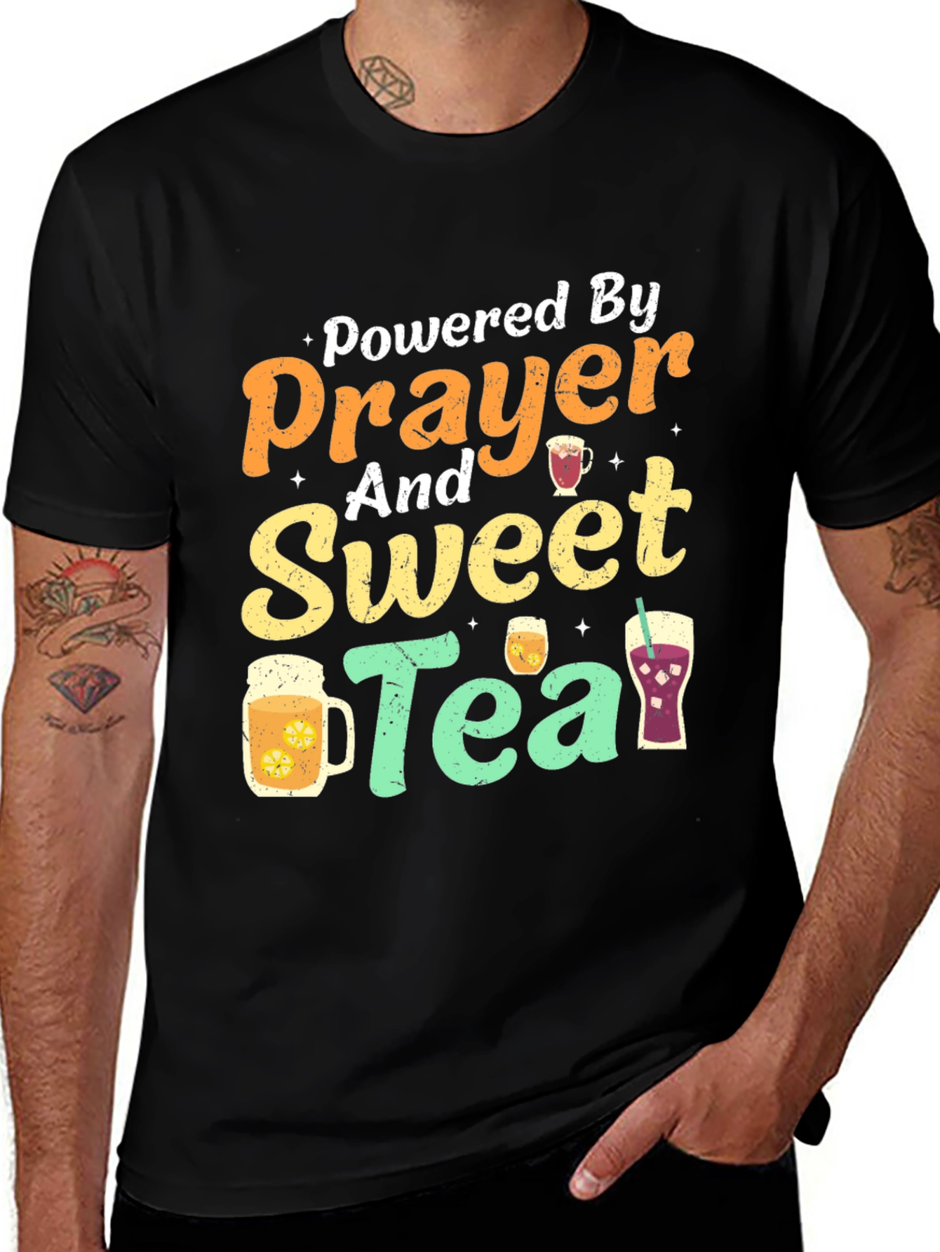 Variant 18 of Powered By Prayer And Sweet Tea T-Shirt