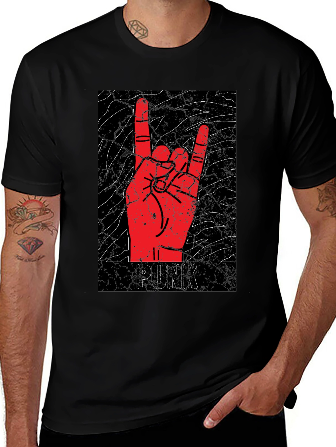 Variant 4 of Punk Rock Hand Gesture Graphic Tee