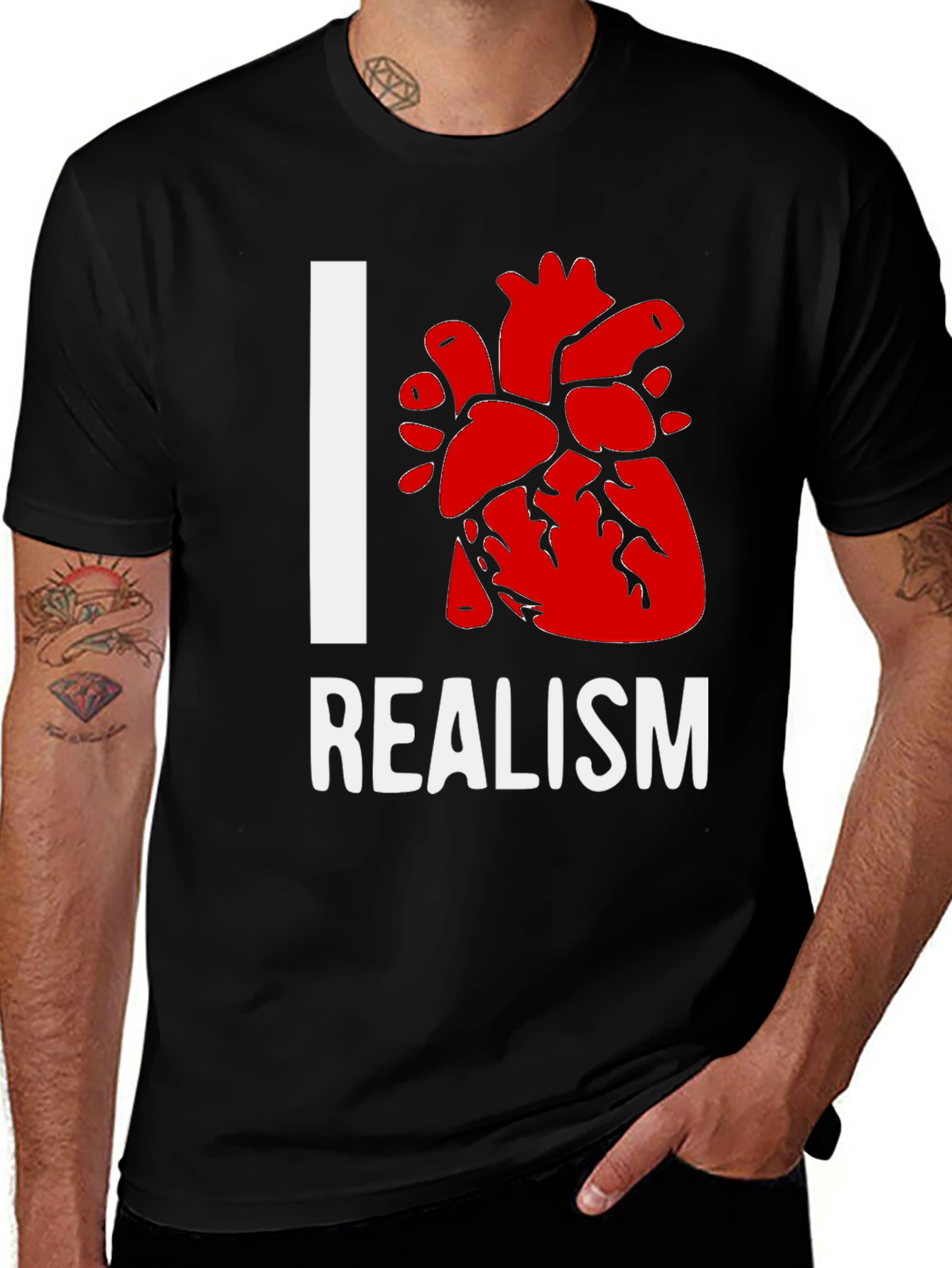 Variant 28 of I Heart Realism Graphic Tee - Unique Artistic Statement Shirt