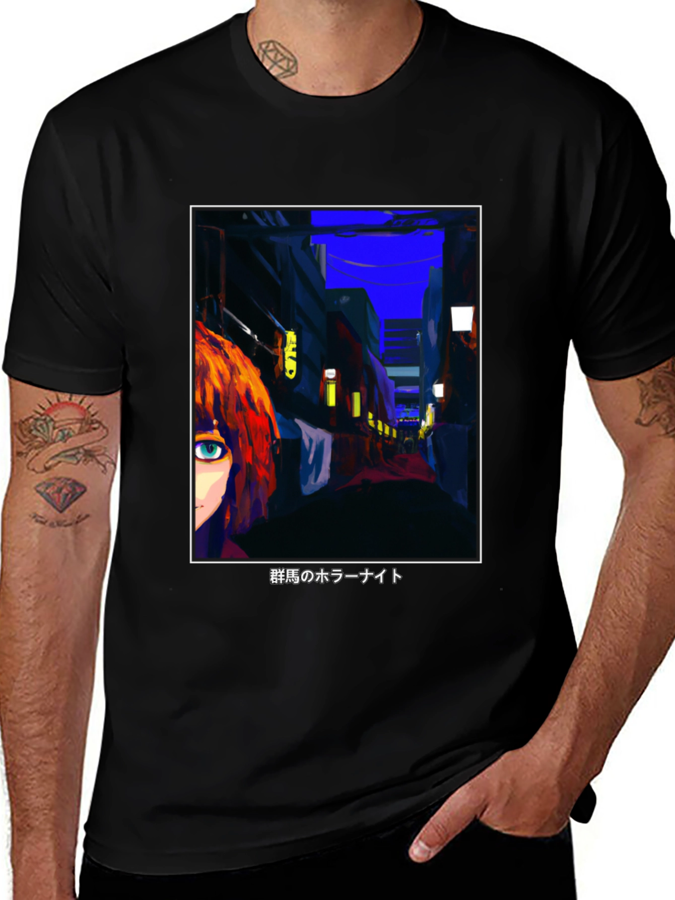 Variant 7 of Anime Street Scene Graphic Tee