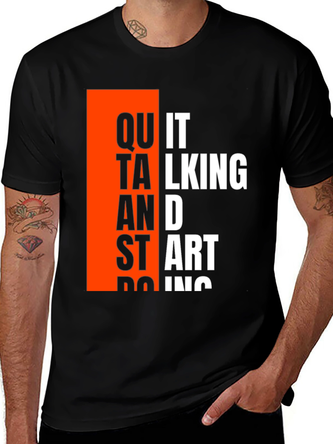 Variant 11 of Motivational Black T-Shirt: Quit Talking, Start Doing!
