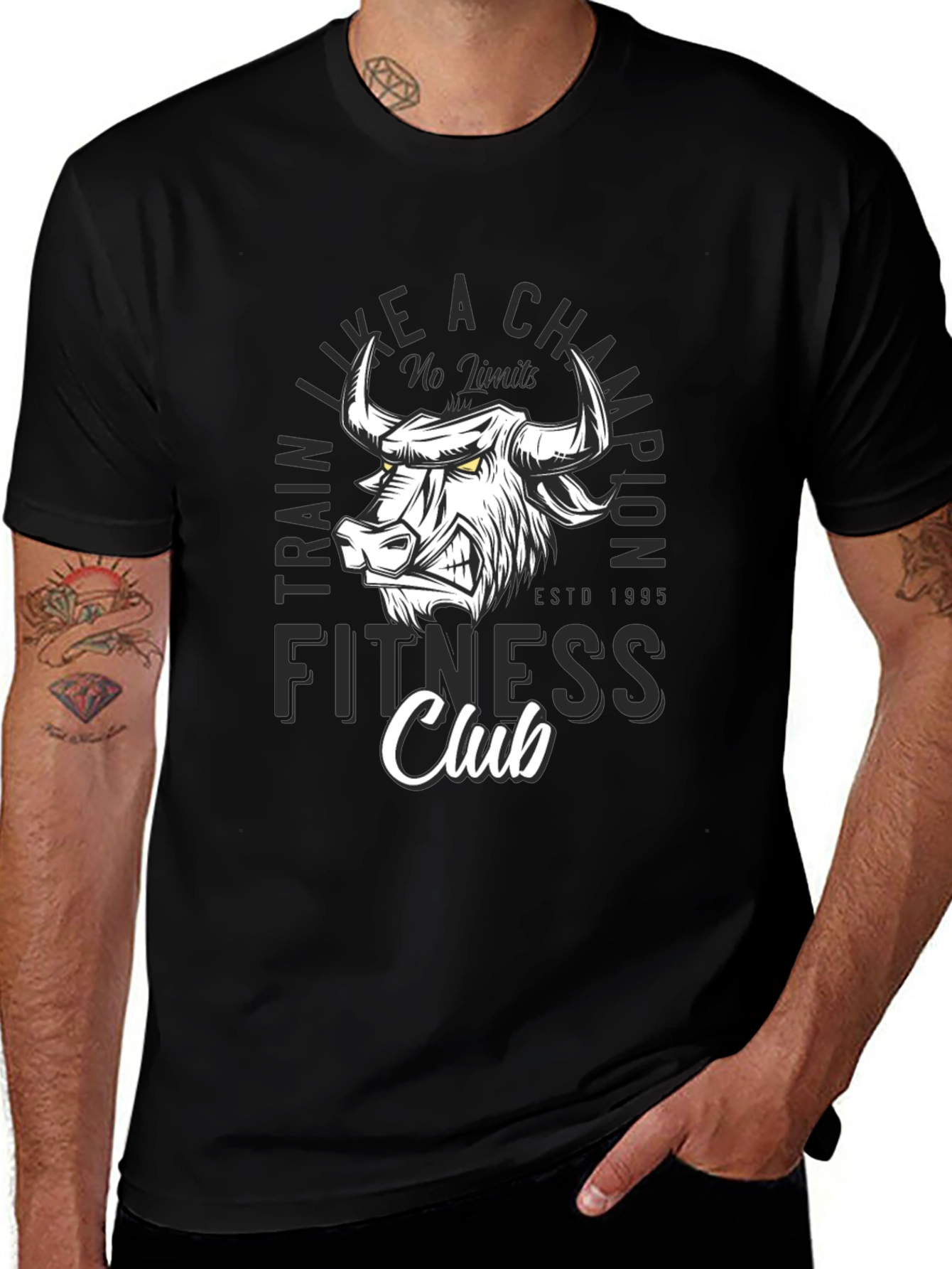 Variant 16 of Men's Black Fitness Club Graphic Tee