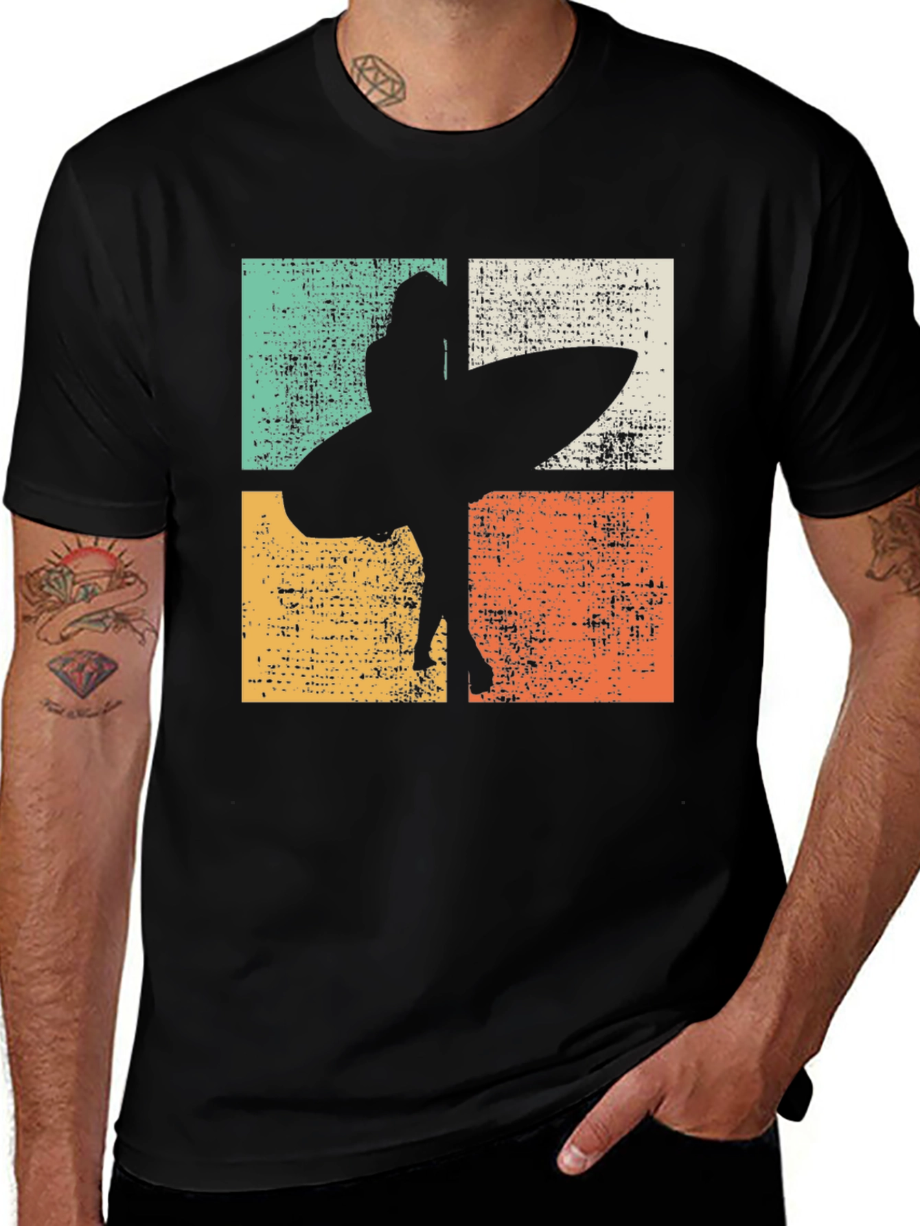 Variant 20 of Retro Surf Girl T-Shirt - Vintage Style Surfer Tee