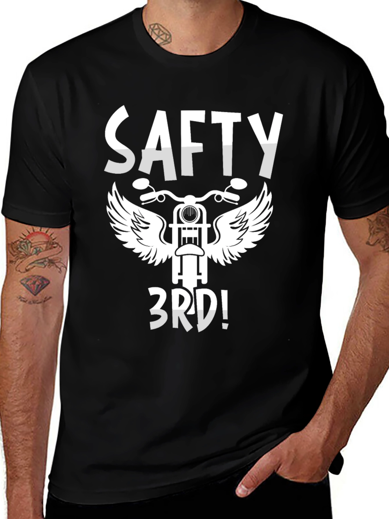 Variant 7 of Safty 3rd! Motorcycle Graphic T-Shirt