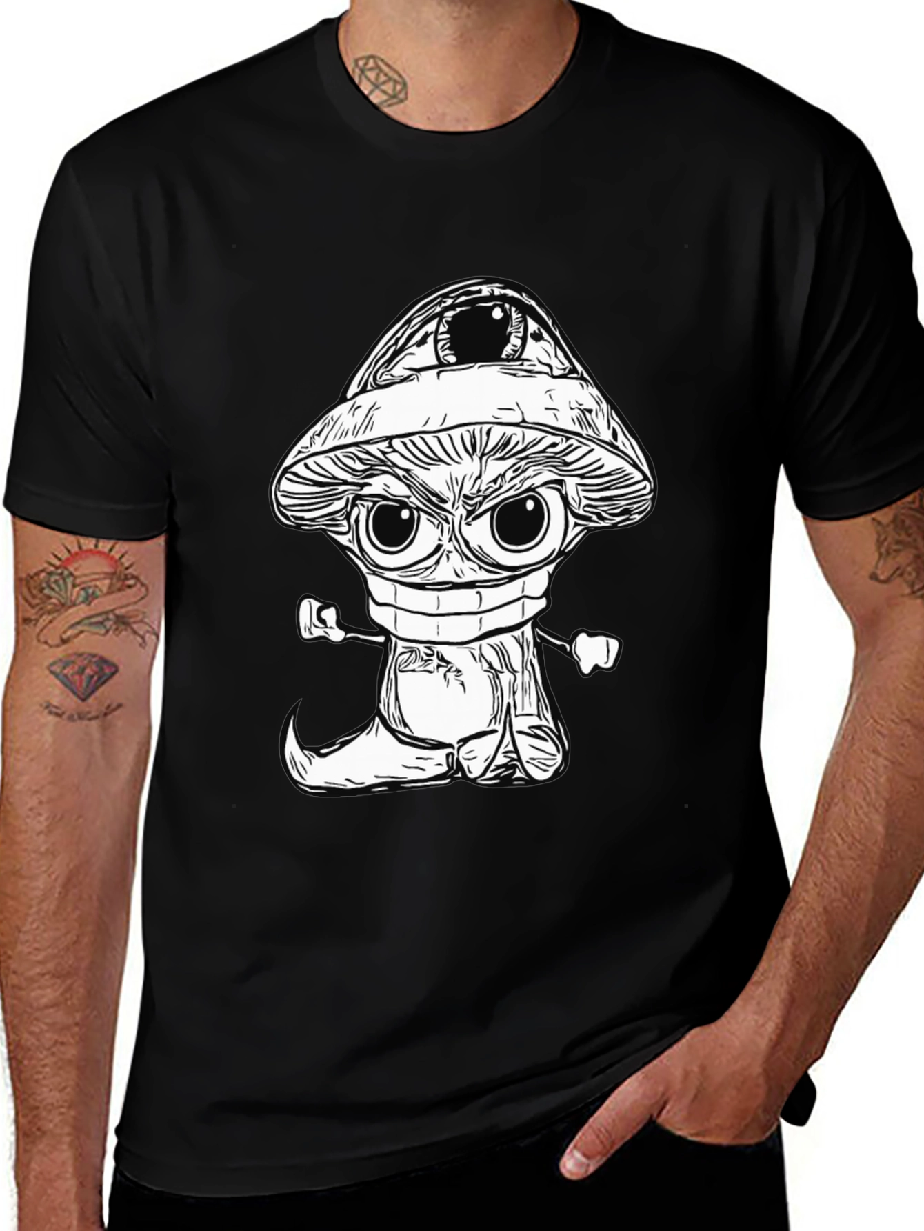 Eye-Catching Cartoon Mushroom Graphic Tee