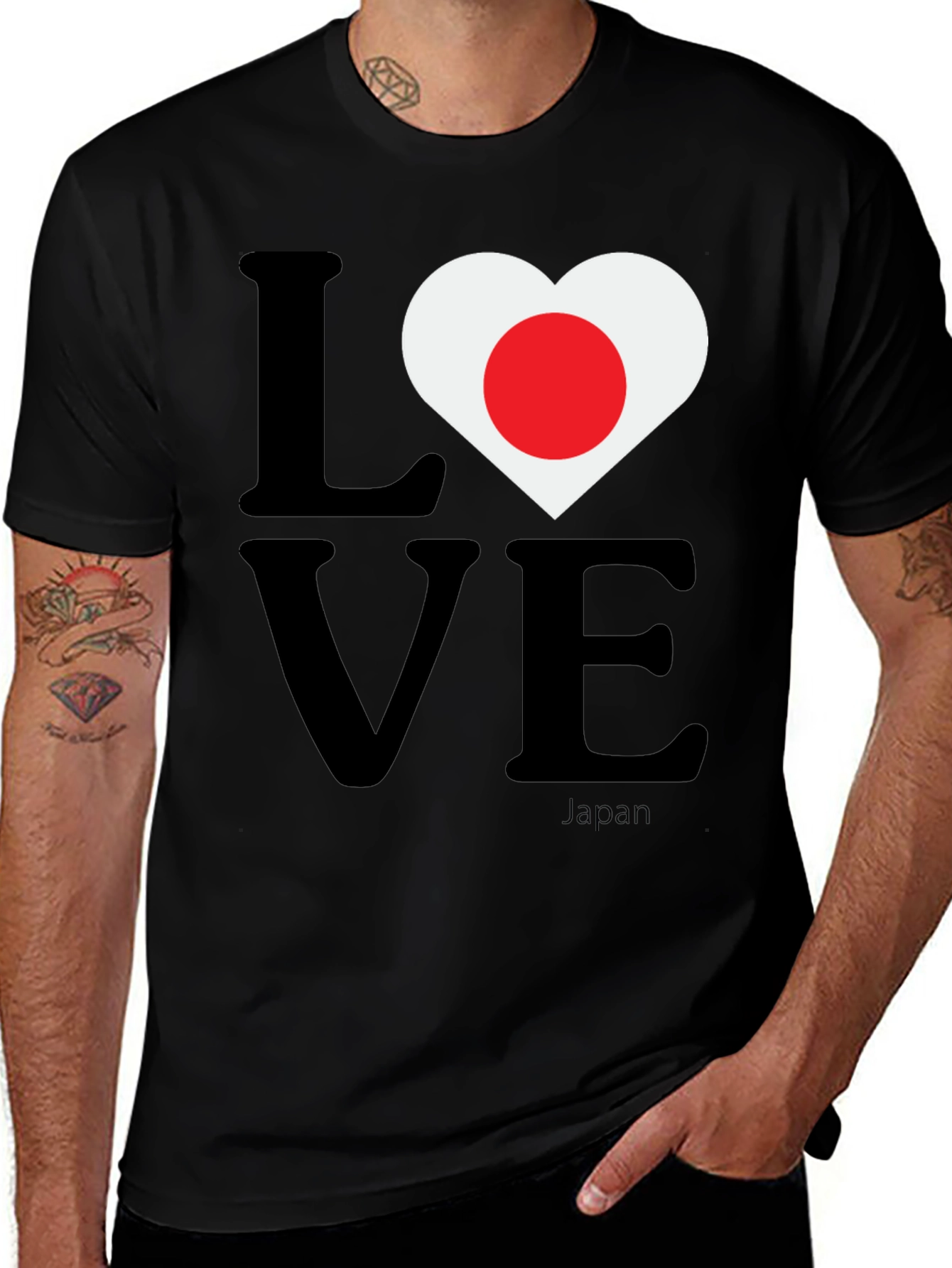 Love Japan Graphic Tee - Black Cotton T-Shirt