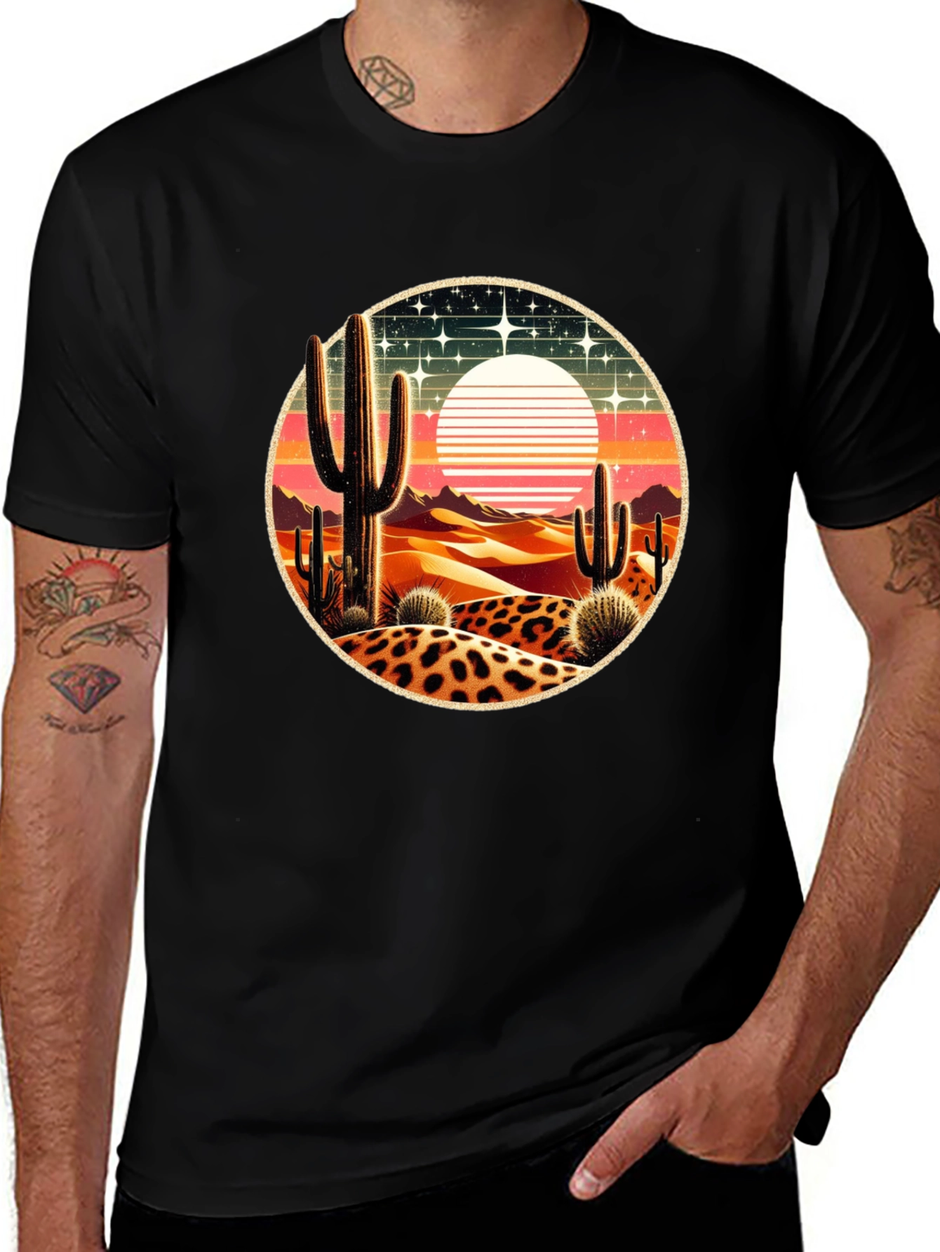 Variant 6 of Desert Sunset T-Shirt - Leopard Print