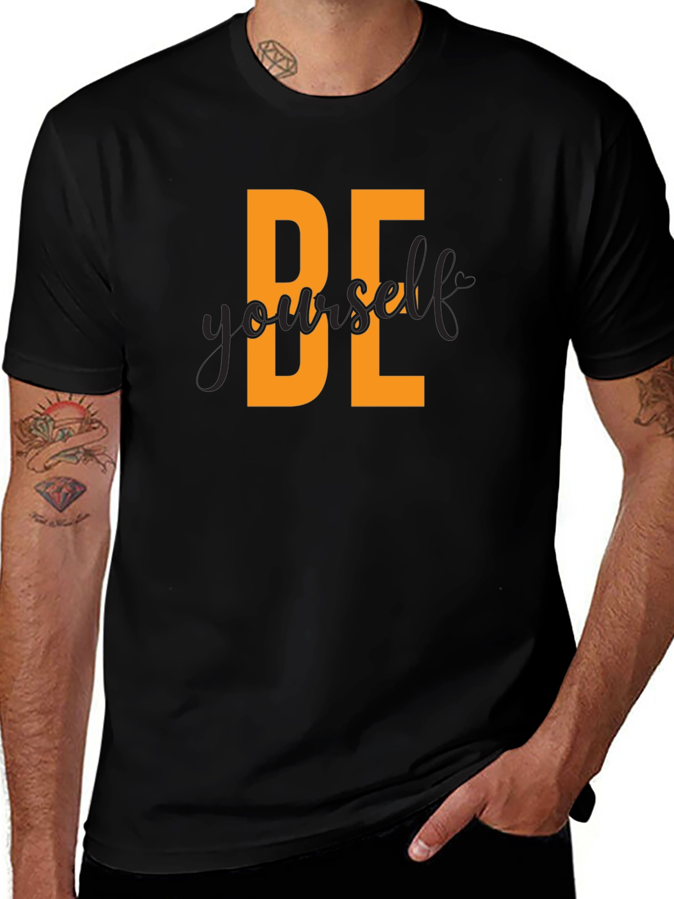 Variant 26 of Be Yourself Graphic Tee - Black