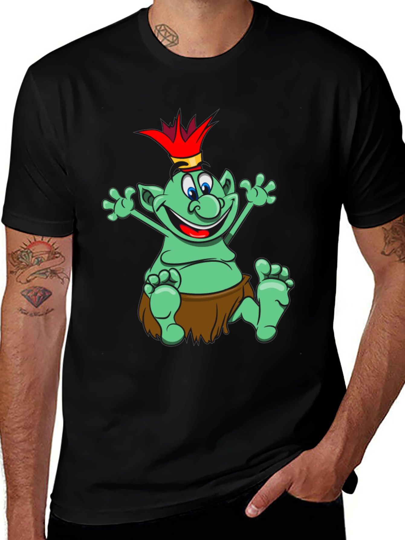 Variant 2 of Funny Cartoon Troll King Graphic Tee