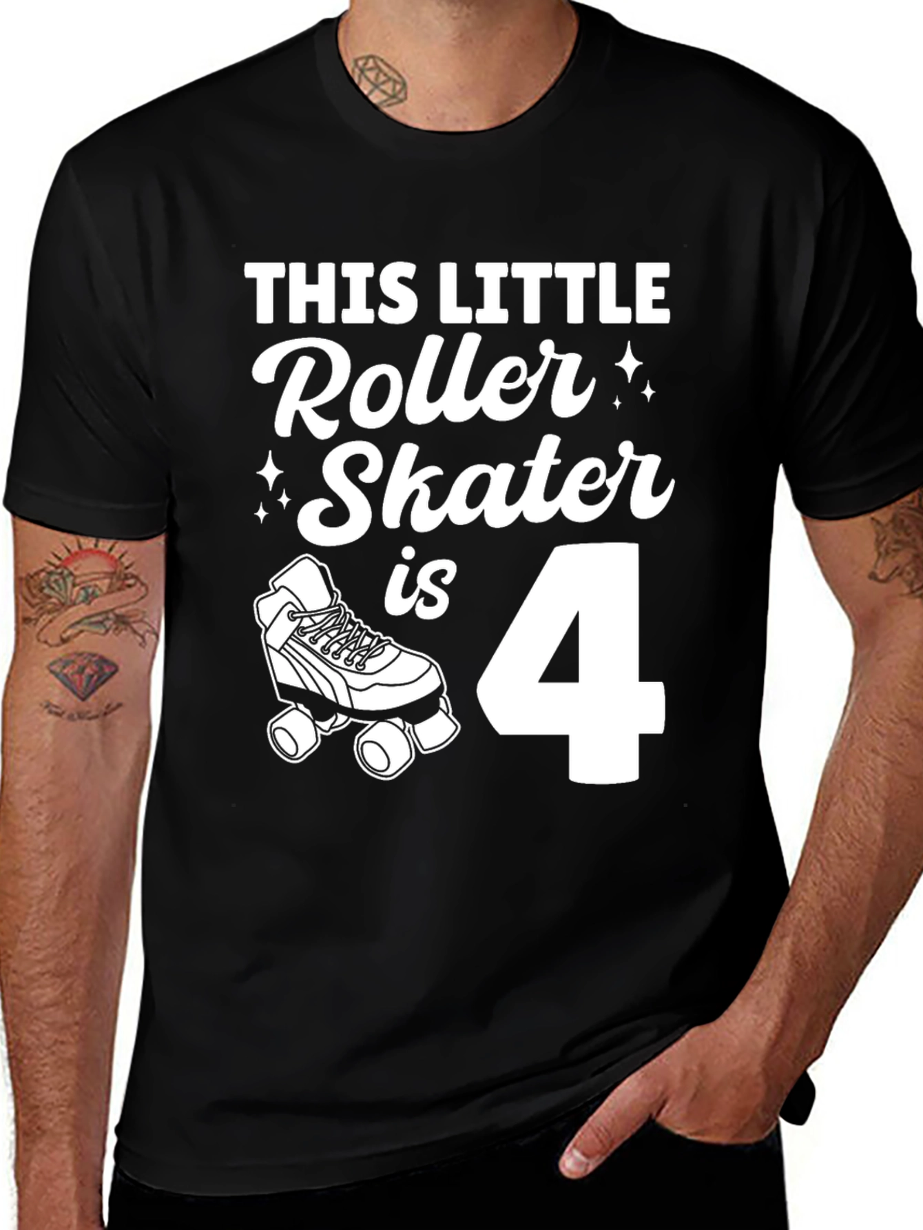 Roller Skater Birthday T-Shirt - 4 Years Old
