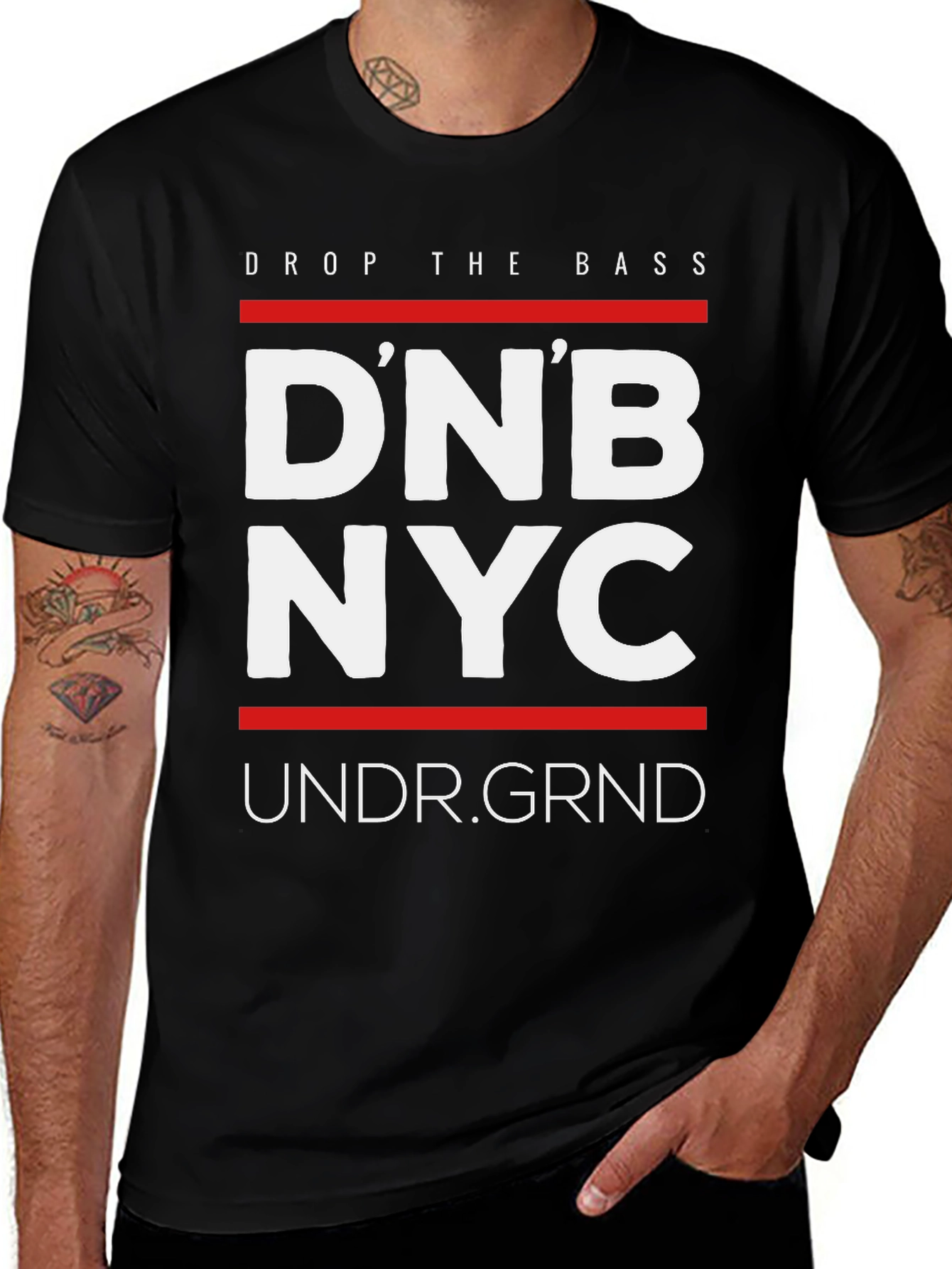 Variant 30 of D'NB NYC Men's Black Graphic T-Shirt