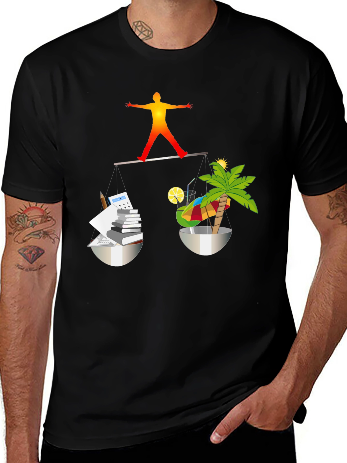 Variant 22 of Work-Life Balance Black T-Shirt