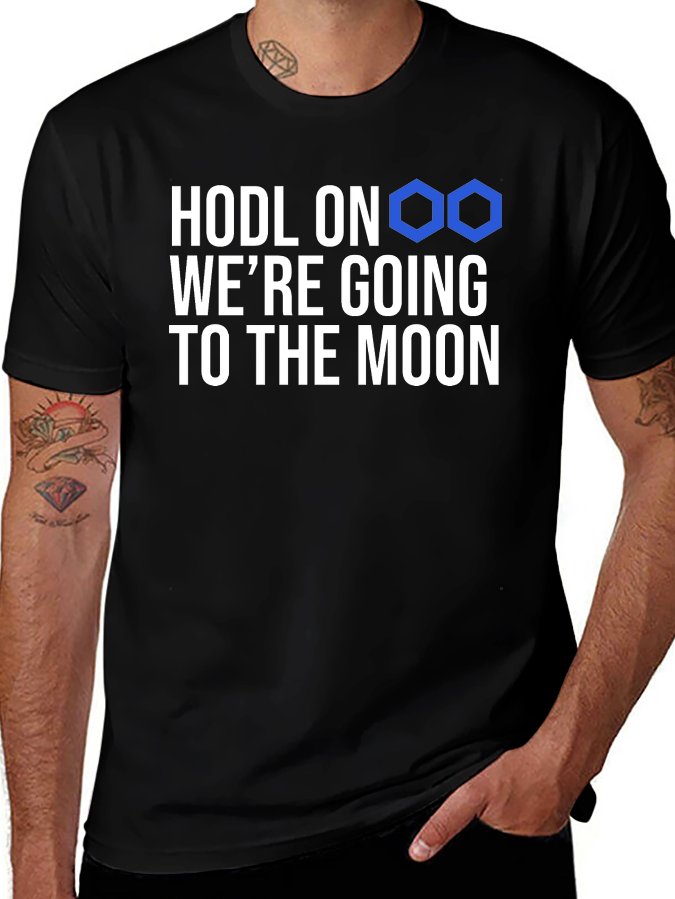 Variant 3 of HODL On Crypto T-Shirt - Moon Bound!
