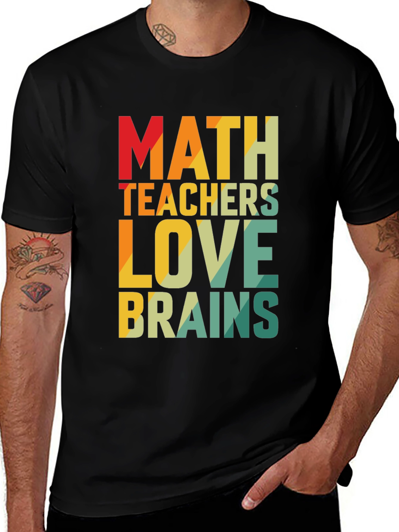 Math Teachers Love Brains T-Shirt - Funny Teacher Tee