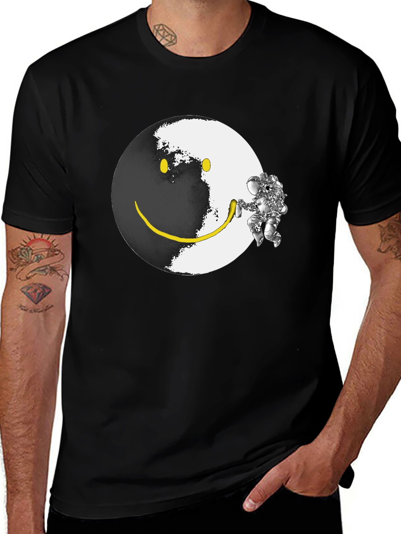 Variant 26 of Astronaut Paints a Smiley Face on the Moon T-Shirt