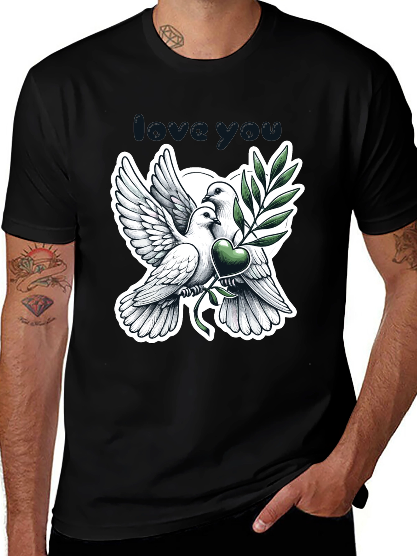 Variant 28 of Peace Dove Graphic Tee - Love & Harmony Shirt