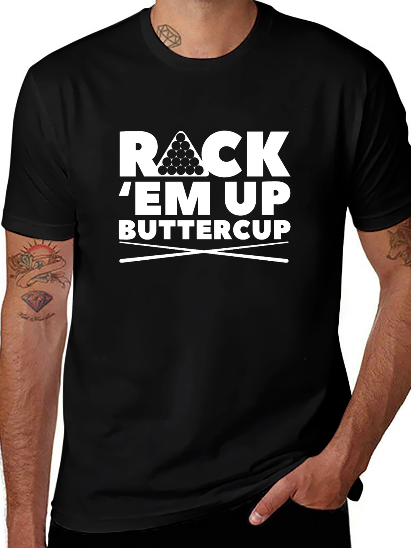 Rack 'Em Up Buttercup T-Shirt - Billiards Pool Player Tee