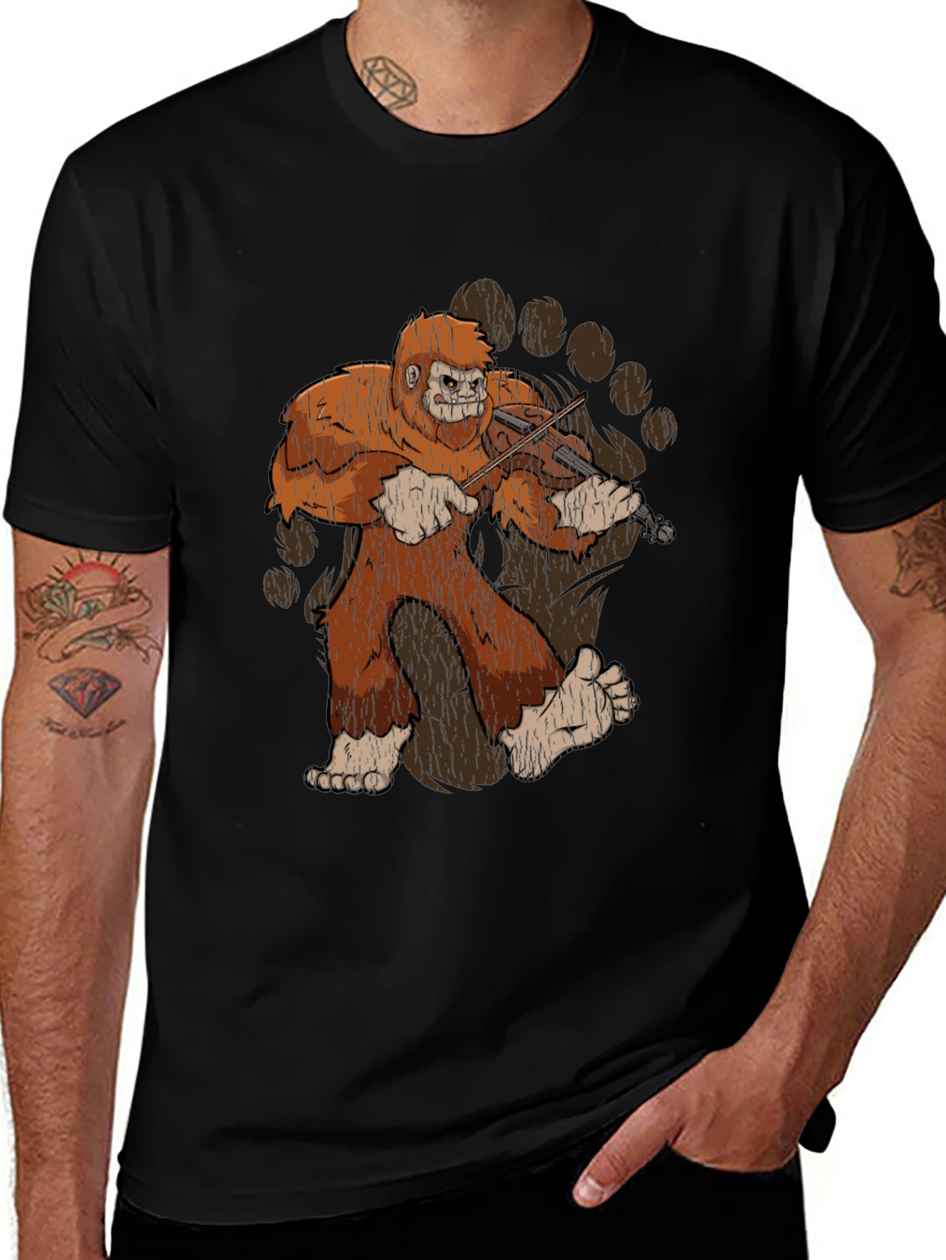 Variant 4 of Sasquatch Violinist Graphic Tee