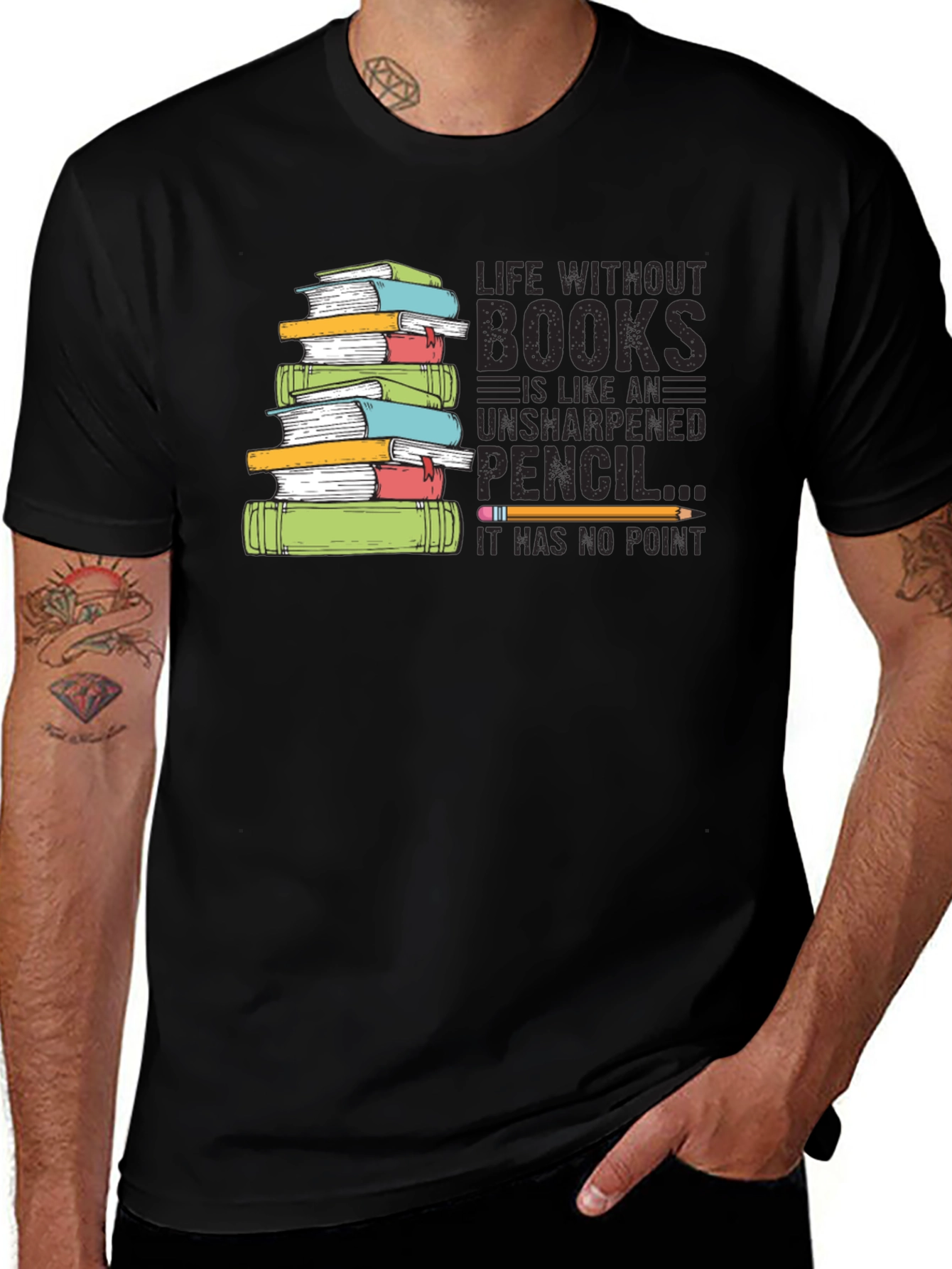 Variant 20 of Book Lover Graphic T-Shirt - Life Without Books