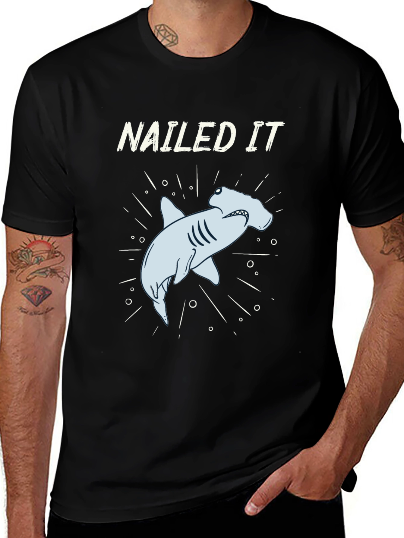 Variant 9 of Nailed It Hammerhead Shark Graphic T-Shirt