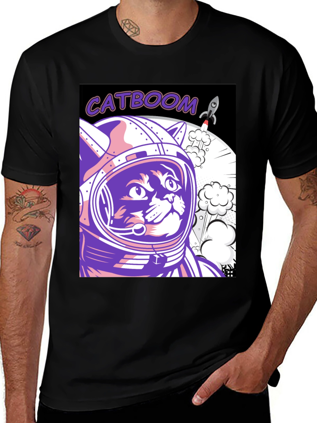 Variant 2 of Catboom Astronaut Cat Graphic Tee