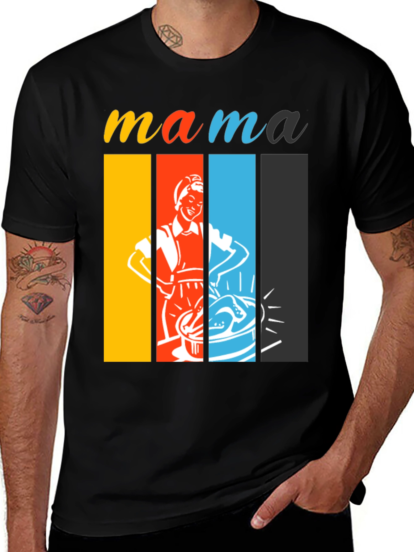 Variant 3 of Retro Mama T-Shirt - Colorful Design