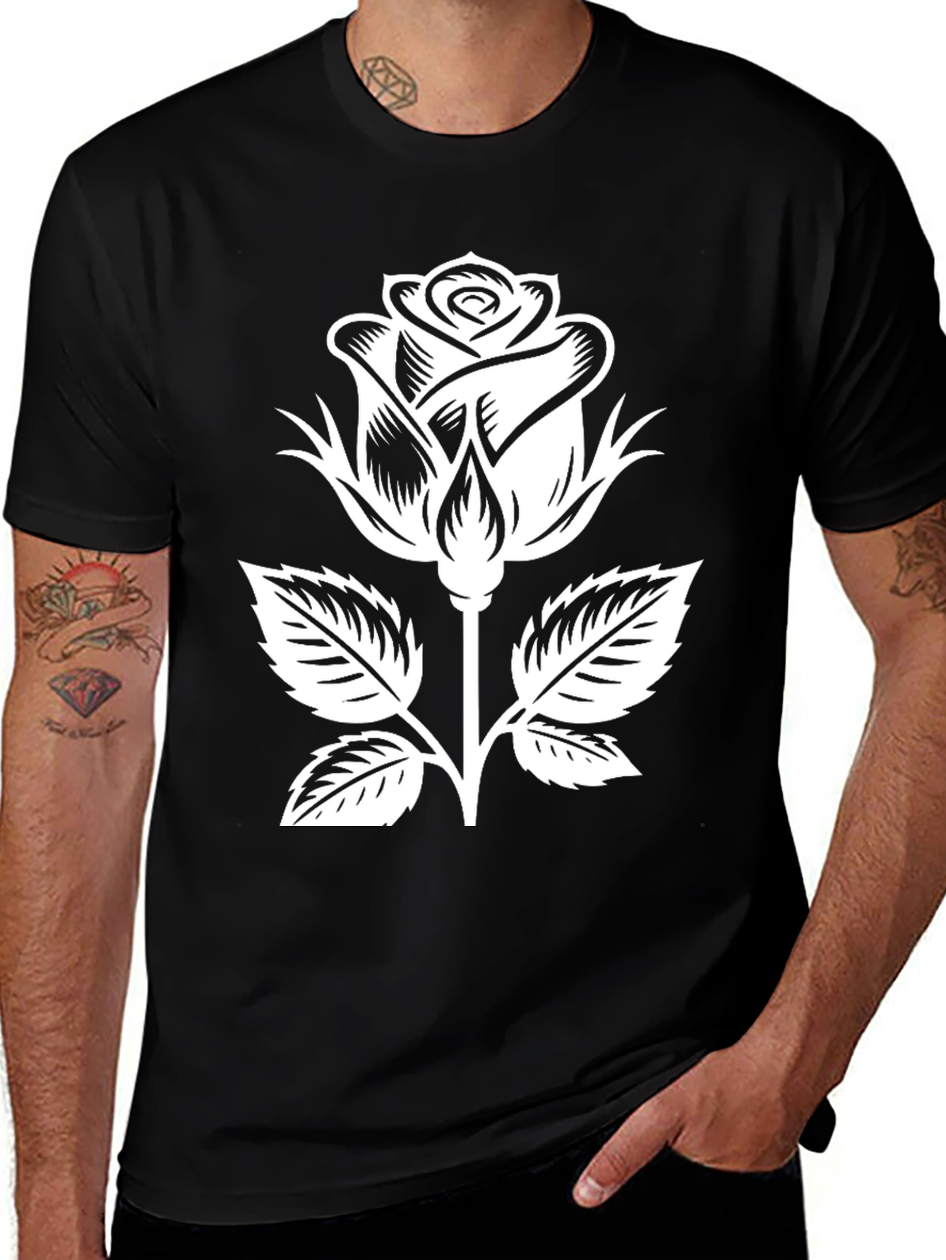 Variant 5 of Black Rose Graphic T-Shirt