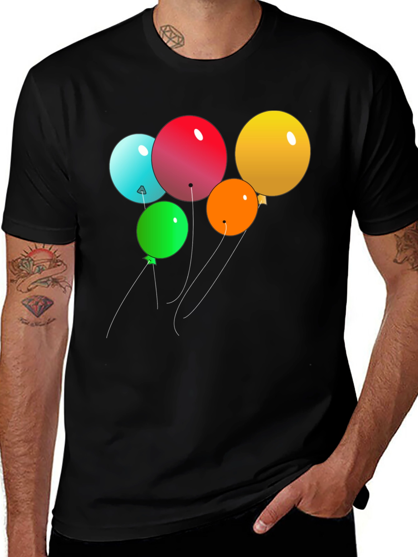 Variant 15 of Men's Black Balloon Graphic Tee