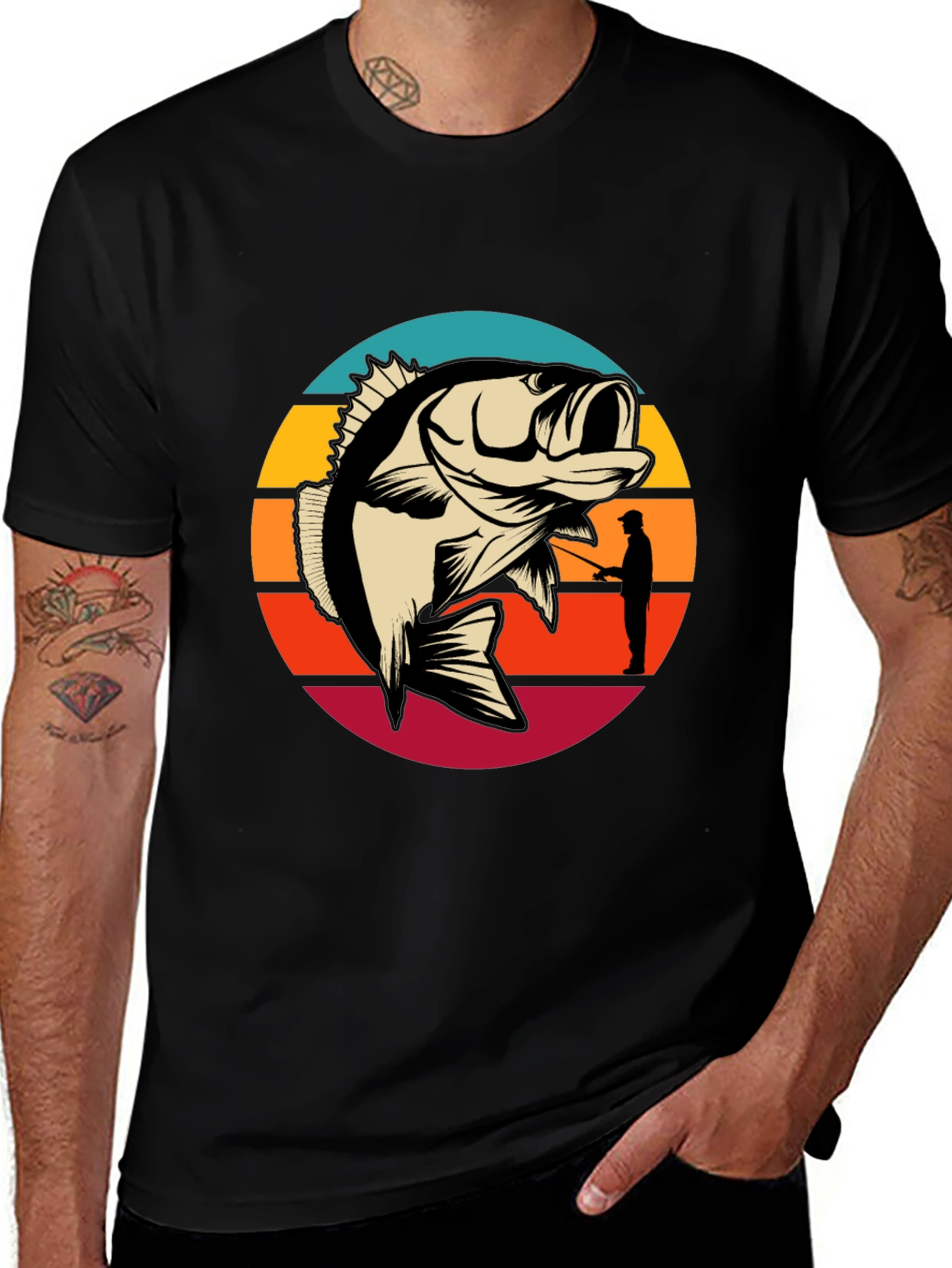 Variant 28 of Bass Fishing Sunset Graphic T-Shirt