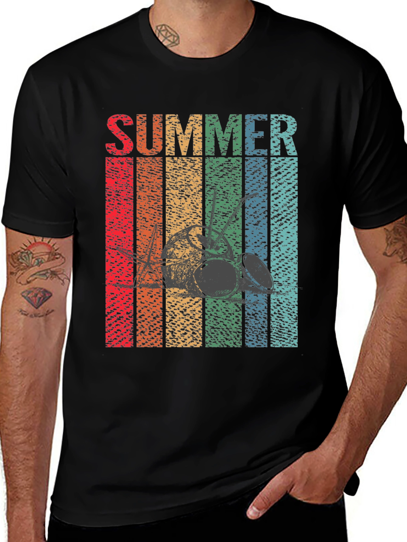Variant 28 of Retro Summer Drum Set T-Shirt