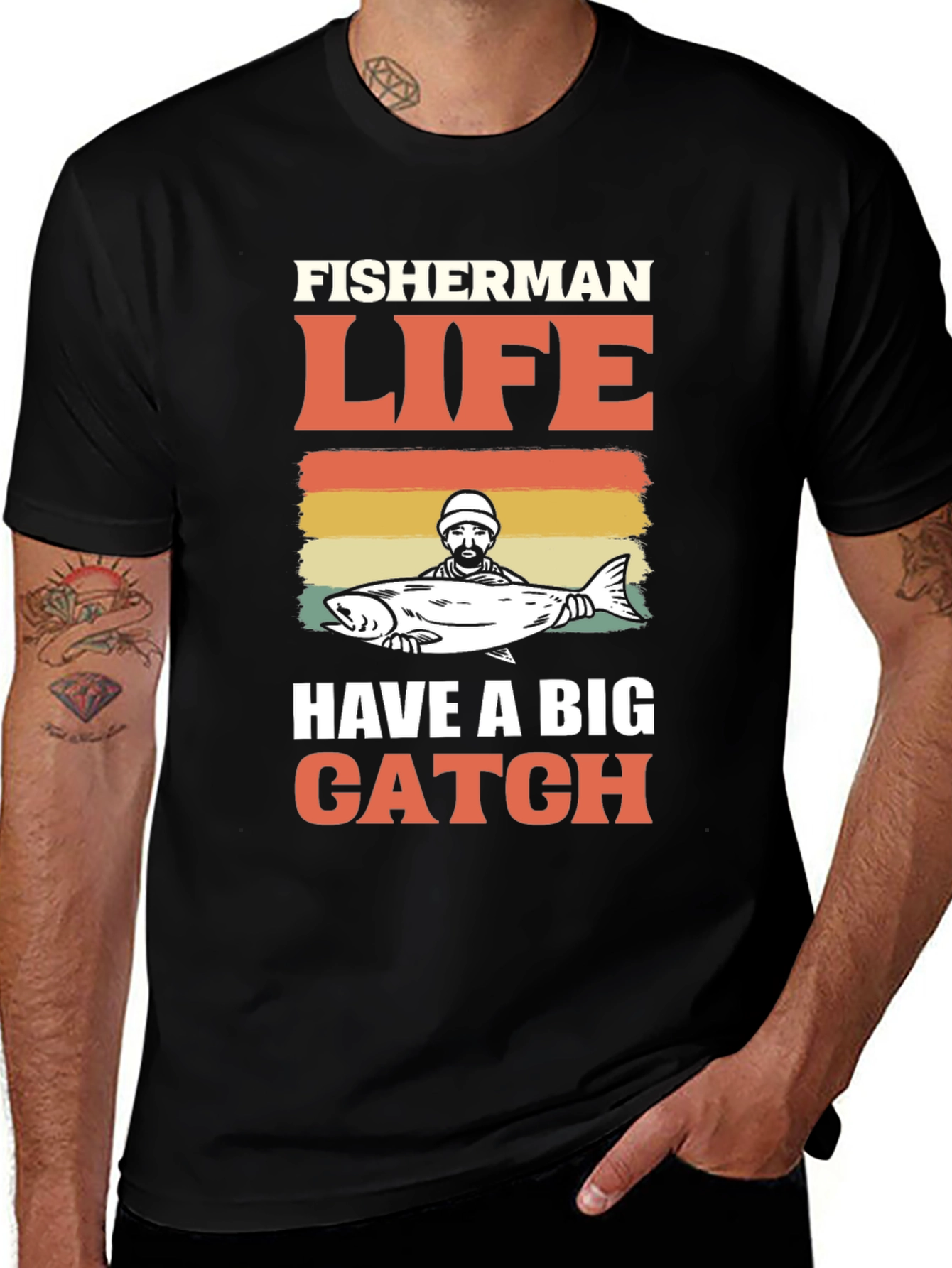 Variant 26 of Fisherman Life Graphic Tee - Big Catch T-Shirt