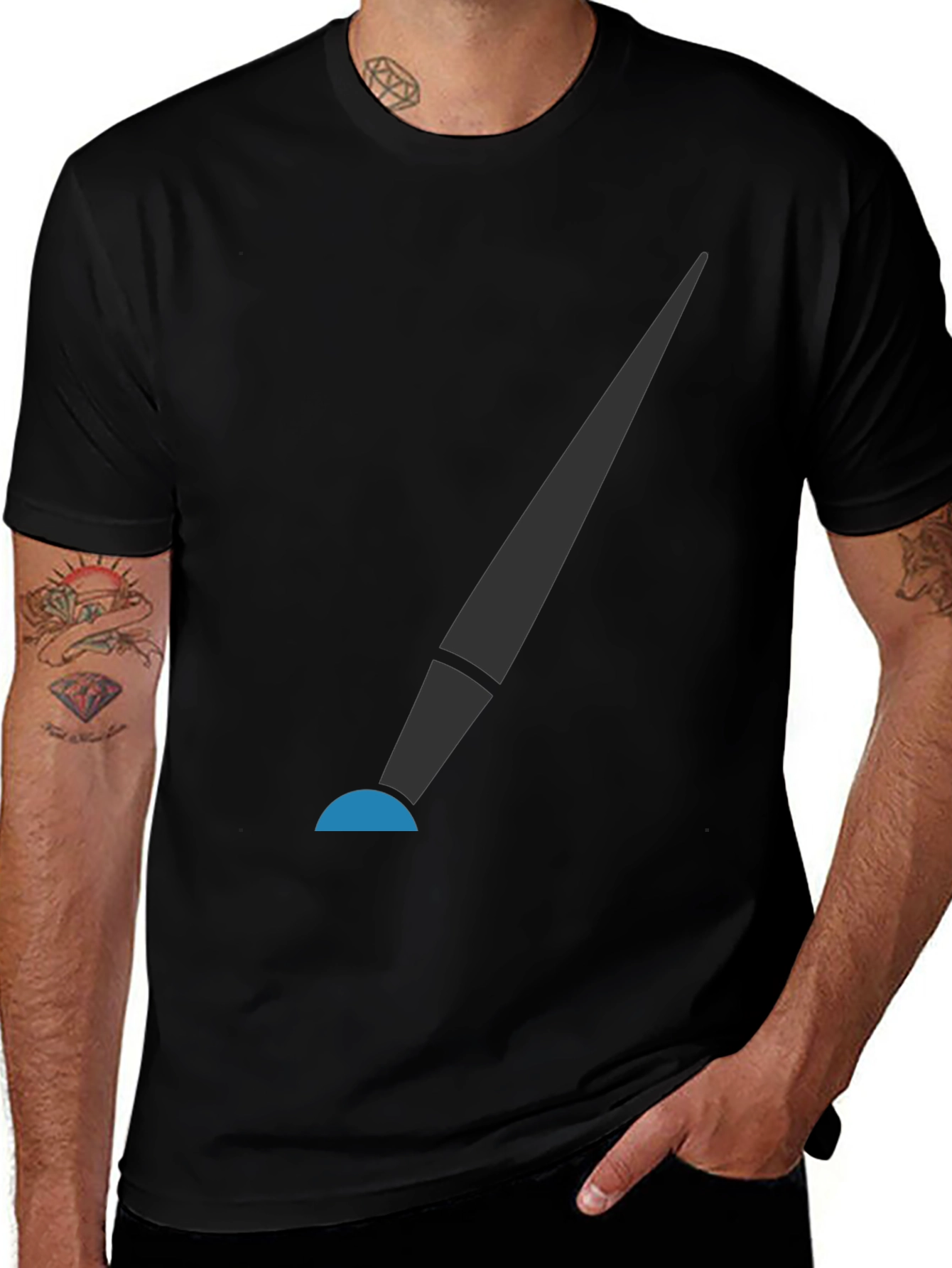 Variant 13 of Modern Spotlight Graphic Tee - Sleek Black Cotton Shirt