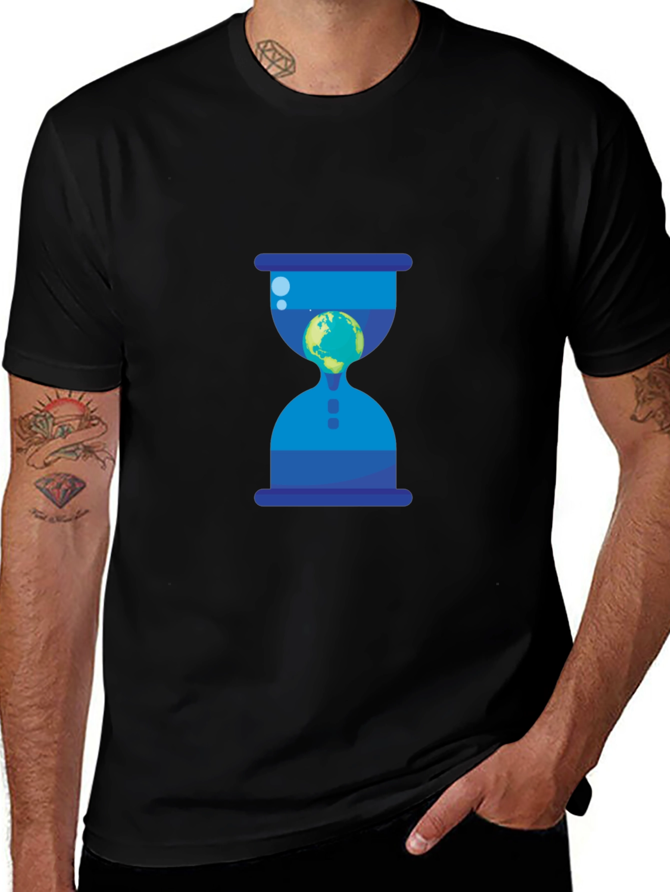 Black Earth Hourglass Graphic Tee - Save the Planet main image